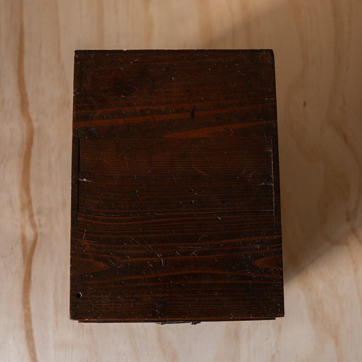 Antique Meiji Period 1880 Japanese 2 Drawer Sugi Wood Box - Bunko archive box