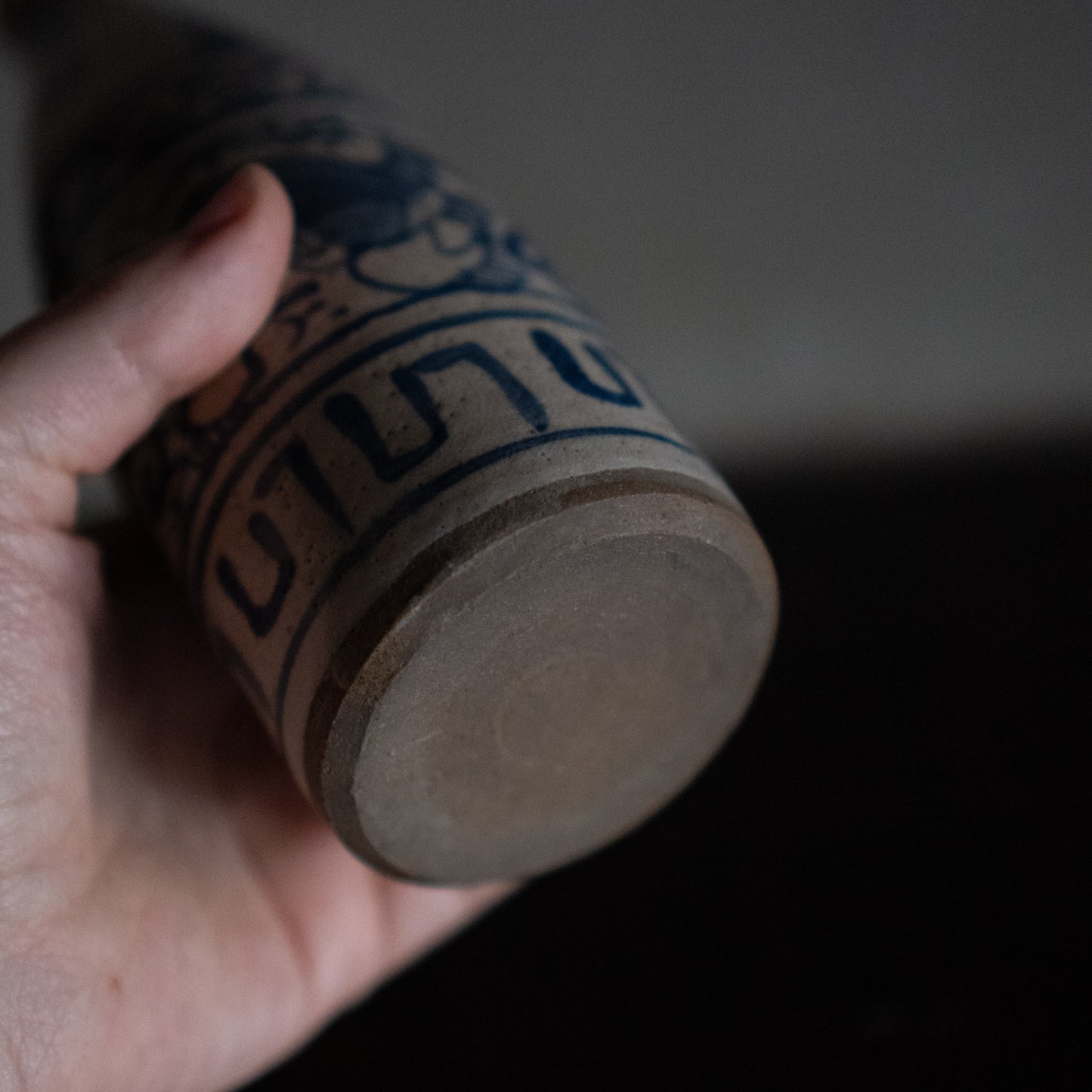Antique Japanese blue and white tokkuri sake bottle