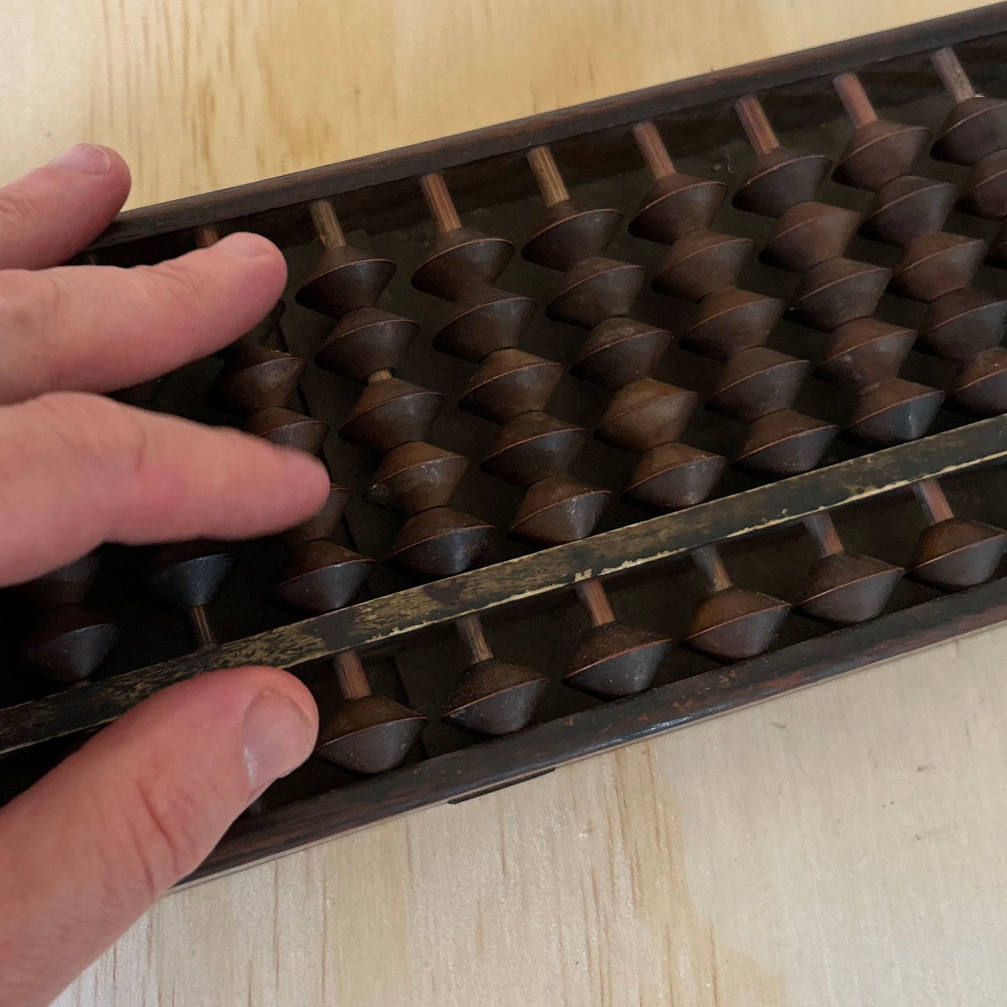 Antique Japanese Wooden Daikoku Soroban Abacus