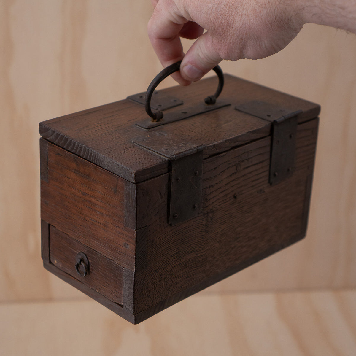 Antique Japanese small inkan stamp box - hankobako