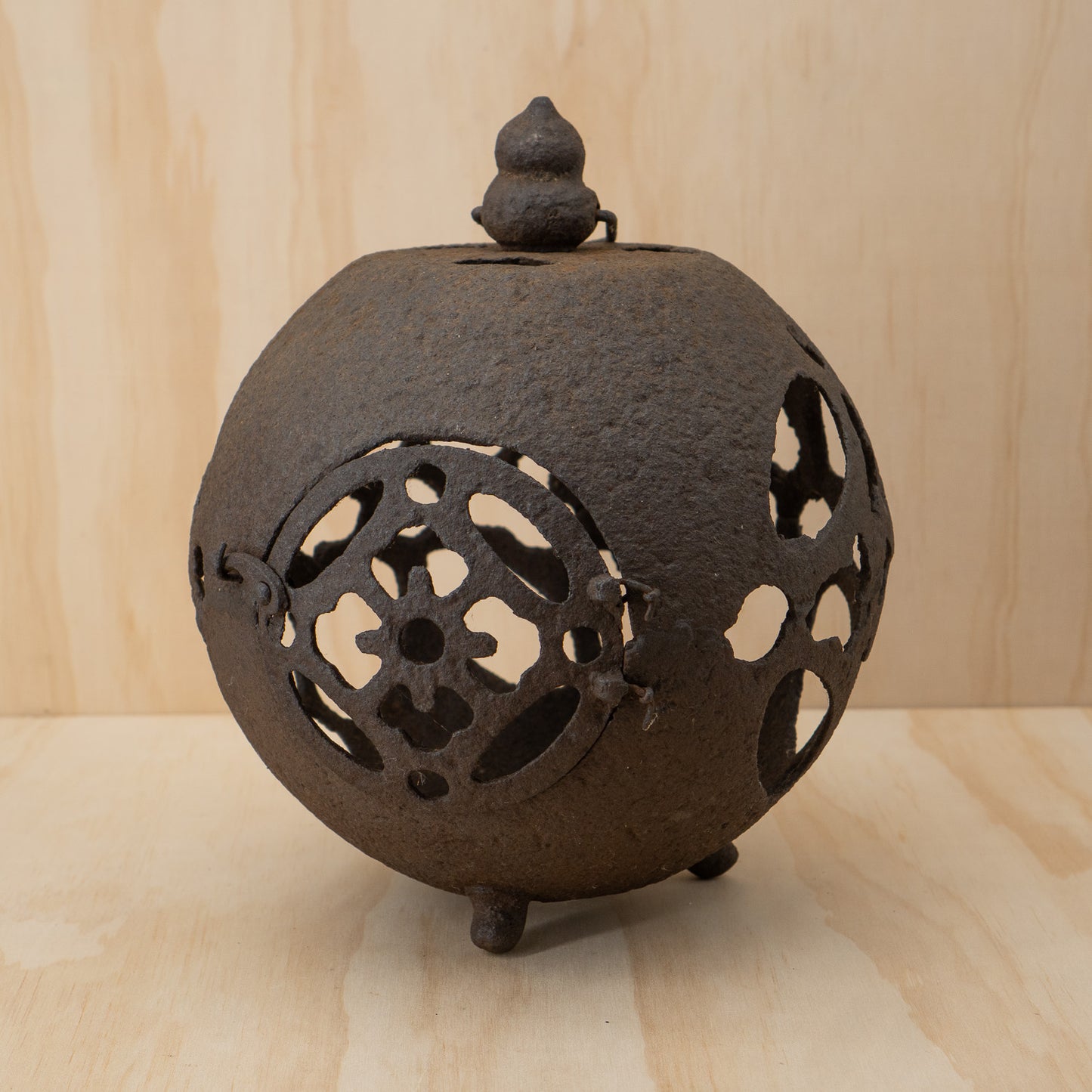 Antique Japanese Iron Tetsu Andon Garden Lantern