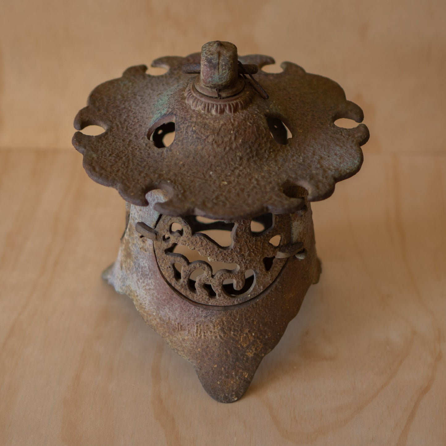 Antique Japanese Iron Garden Lantern 1 of 2