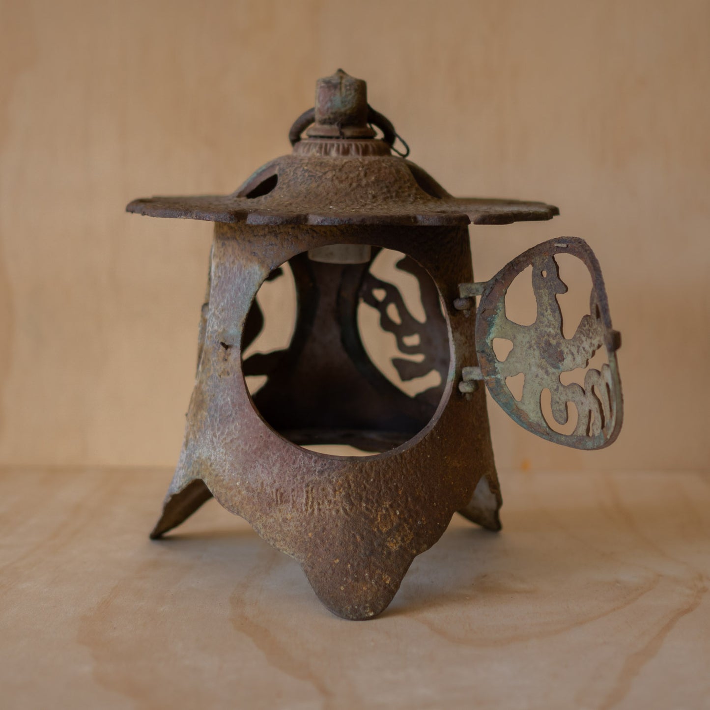 Antique Japanese Iron Garden Lantern 1 of 2