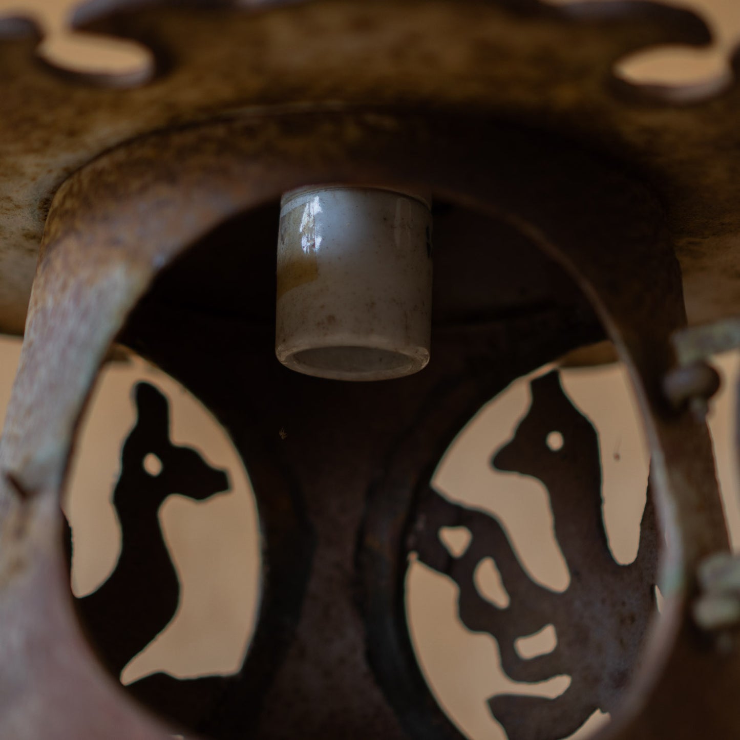 Antique Japanese Iron Garden Lantern 1 of 2