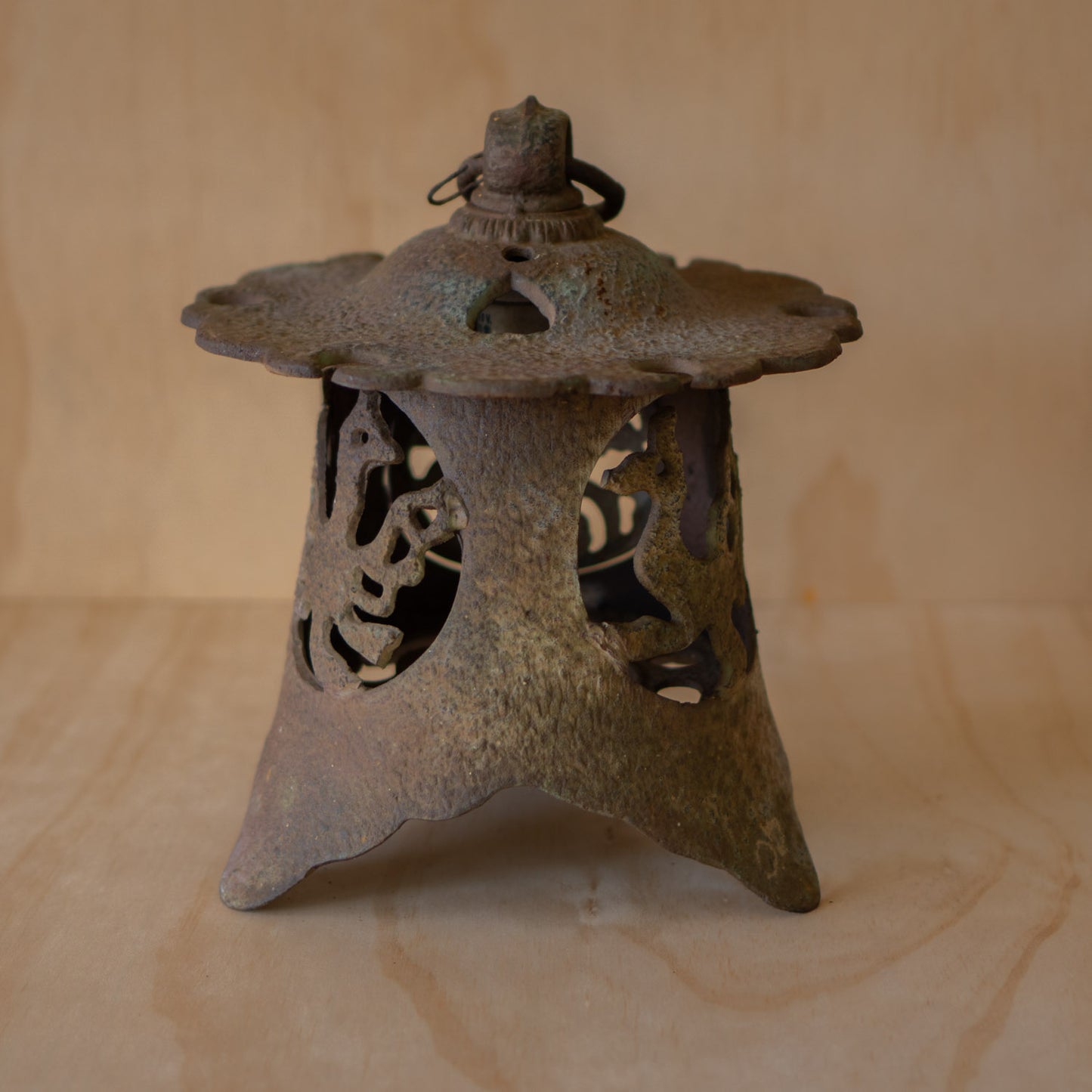 Antique Japanese Iron Garden Lantern 1 of 2