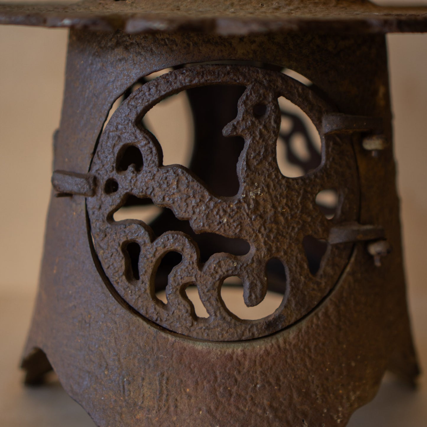 Antique Japanese Iron Garden Lantern 2 of 2