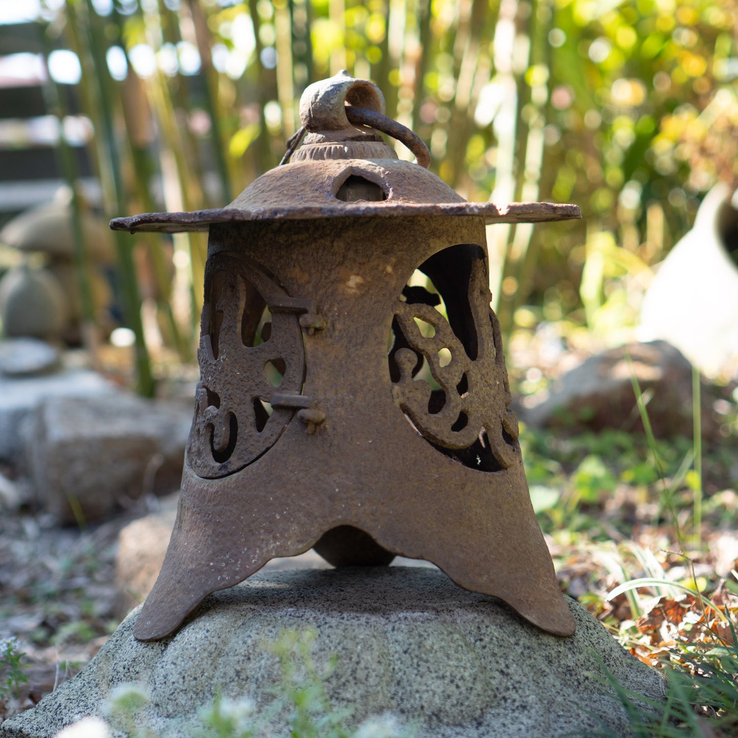 Antique Japanese Iron Garden Lantern 2 of 2