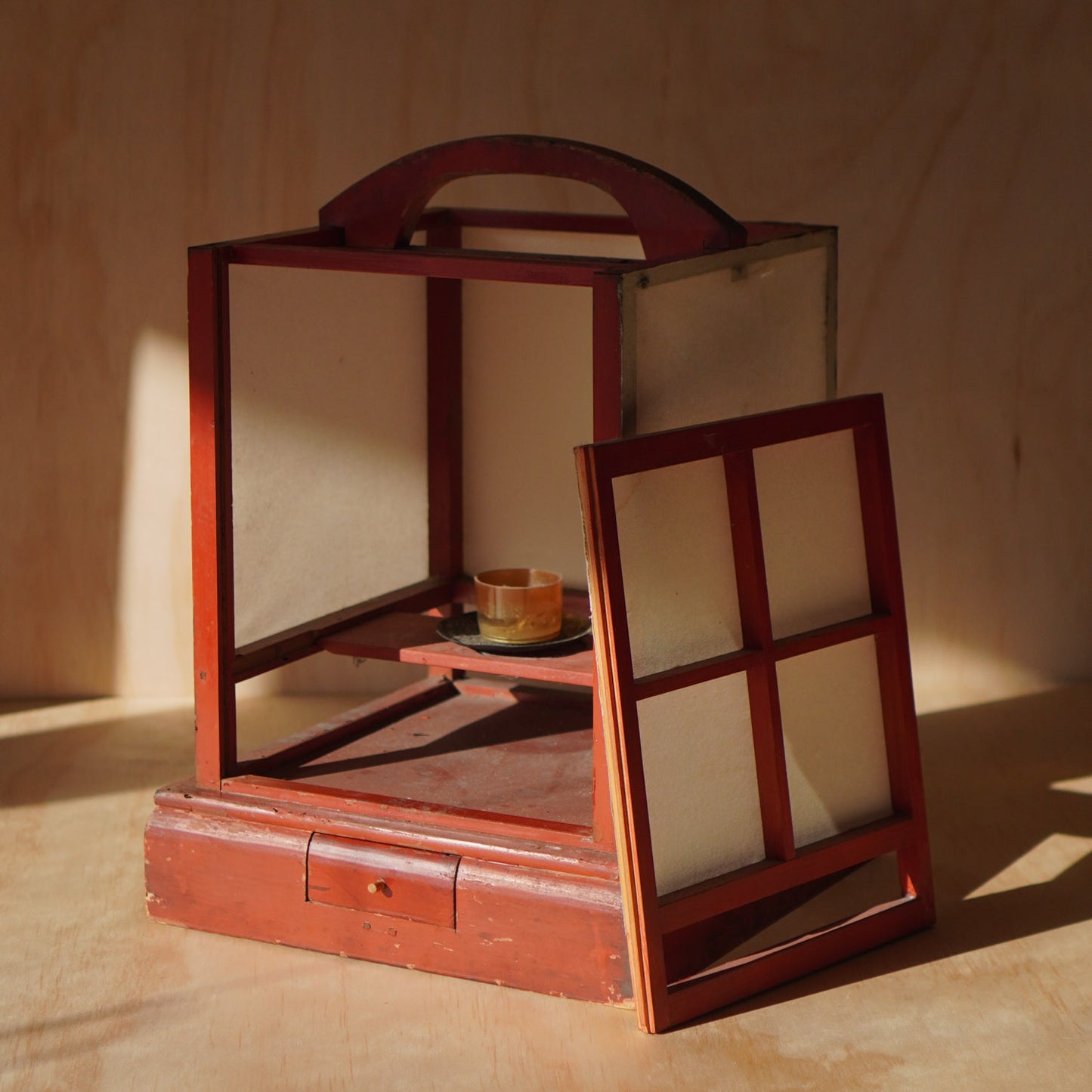 Antique Japanese Moon phases Ariake Andon Paper Lantern