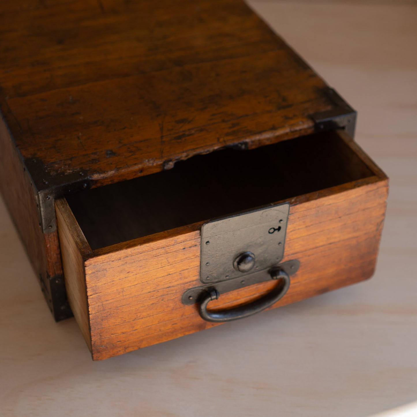 Antique Japanese Edo/Meiji Era Ko-Dansu Single Draw Document Box