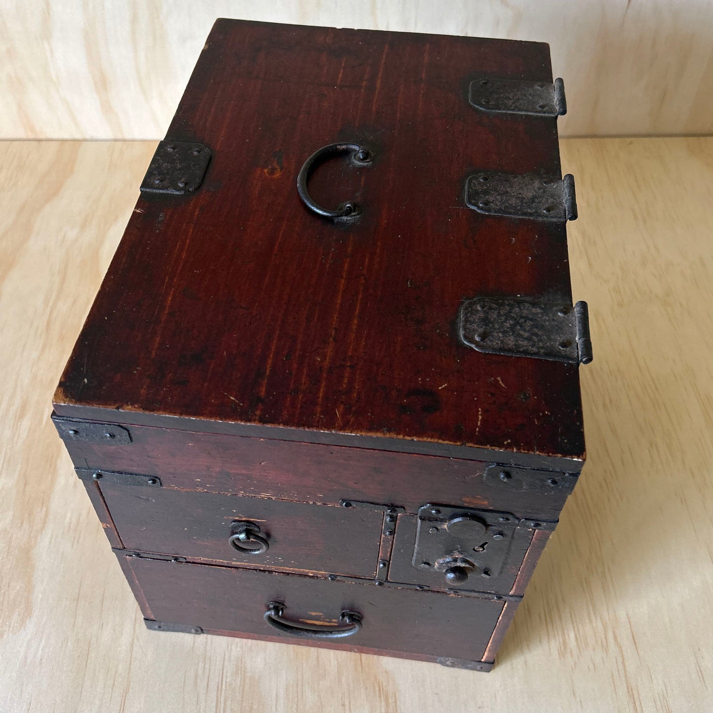 Antique 3 Drawer Japanese Suzuri Bako Calligraphy Box