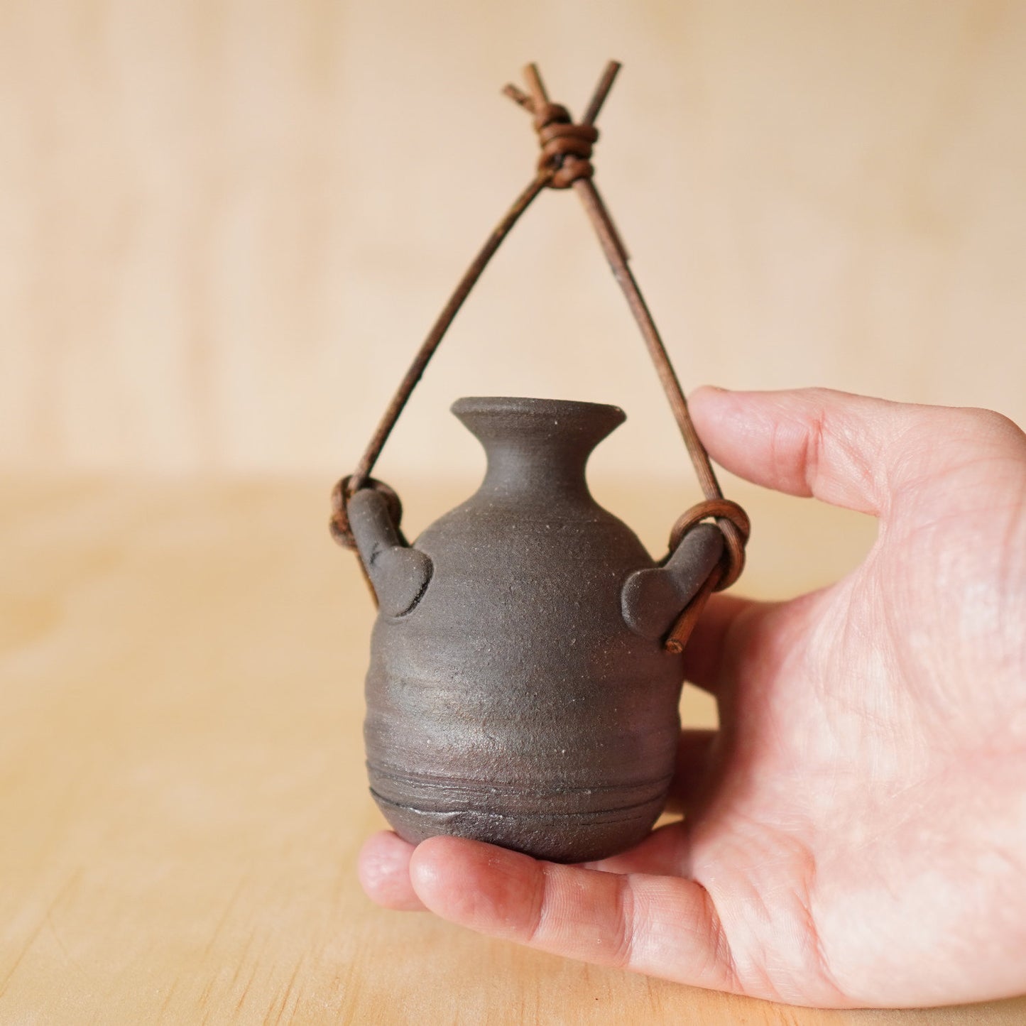Vintage Japanese Bizen ware Ceramic Vase