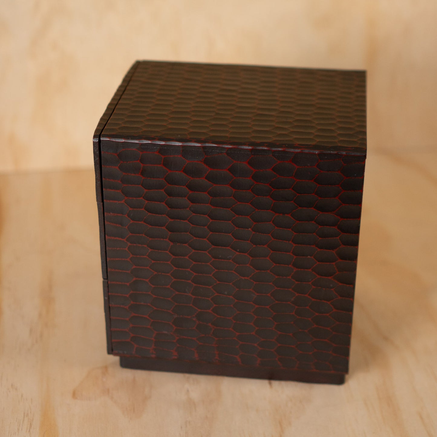 Vintage Japanese Kamakura Bori Carved and Lacquered 3 Drawer Box