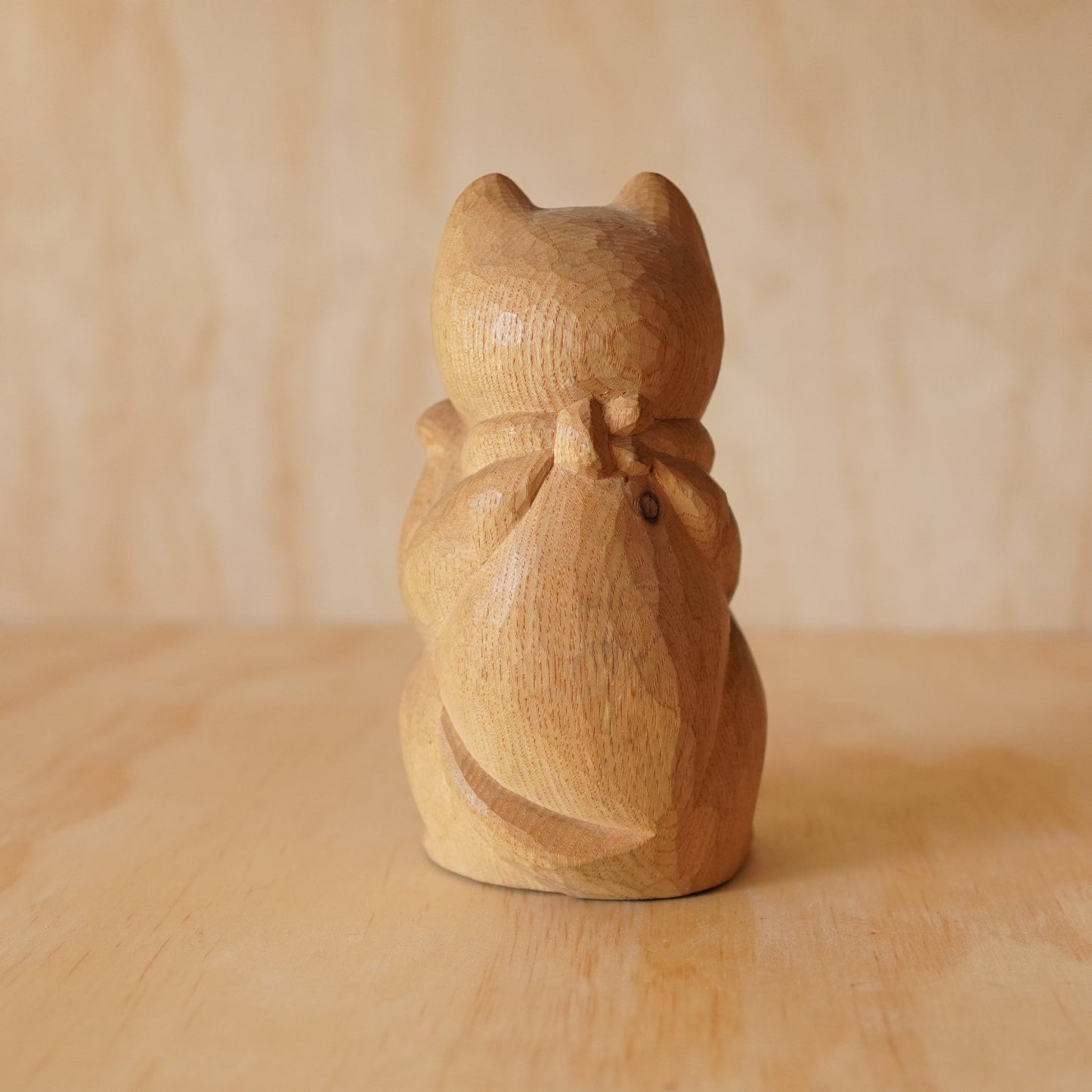 Vintage Japanese Hand Carved Maneki Neko Lucky Cat