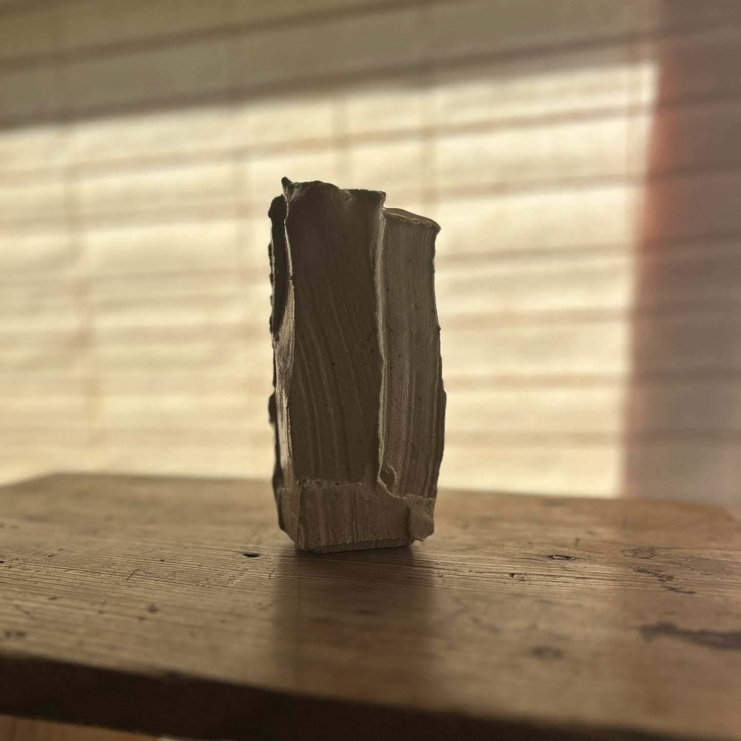 Don Ricardo Carved Ceramic Vase White Ash Glazed 2 of 2