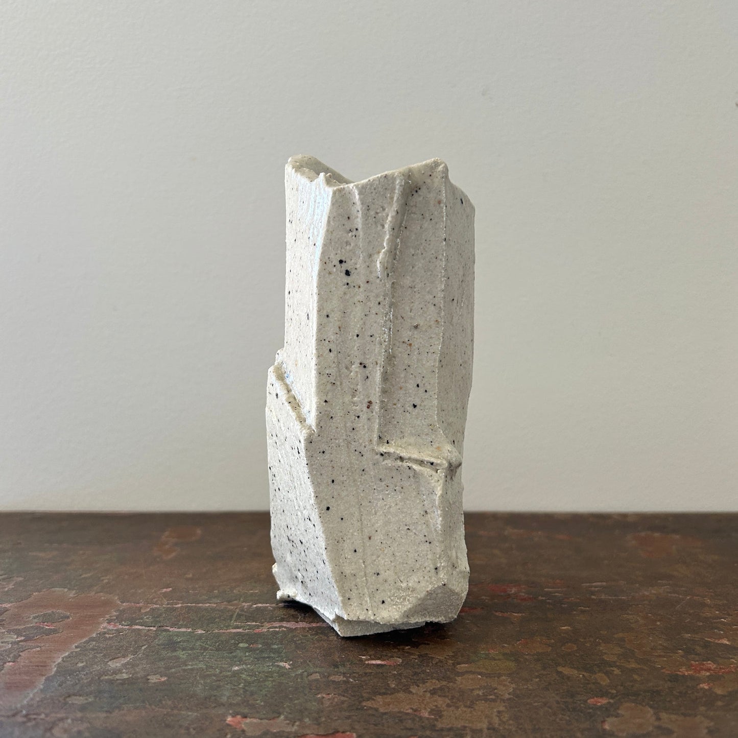 Don Ricardo Carved Ceramic Vase White Ash Glazed 1 of 2