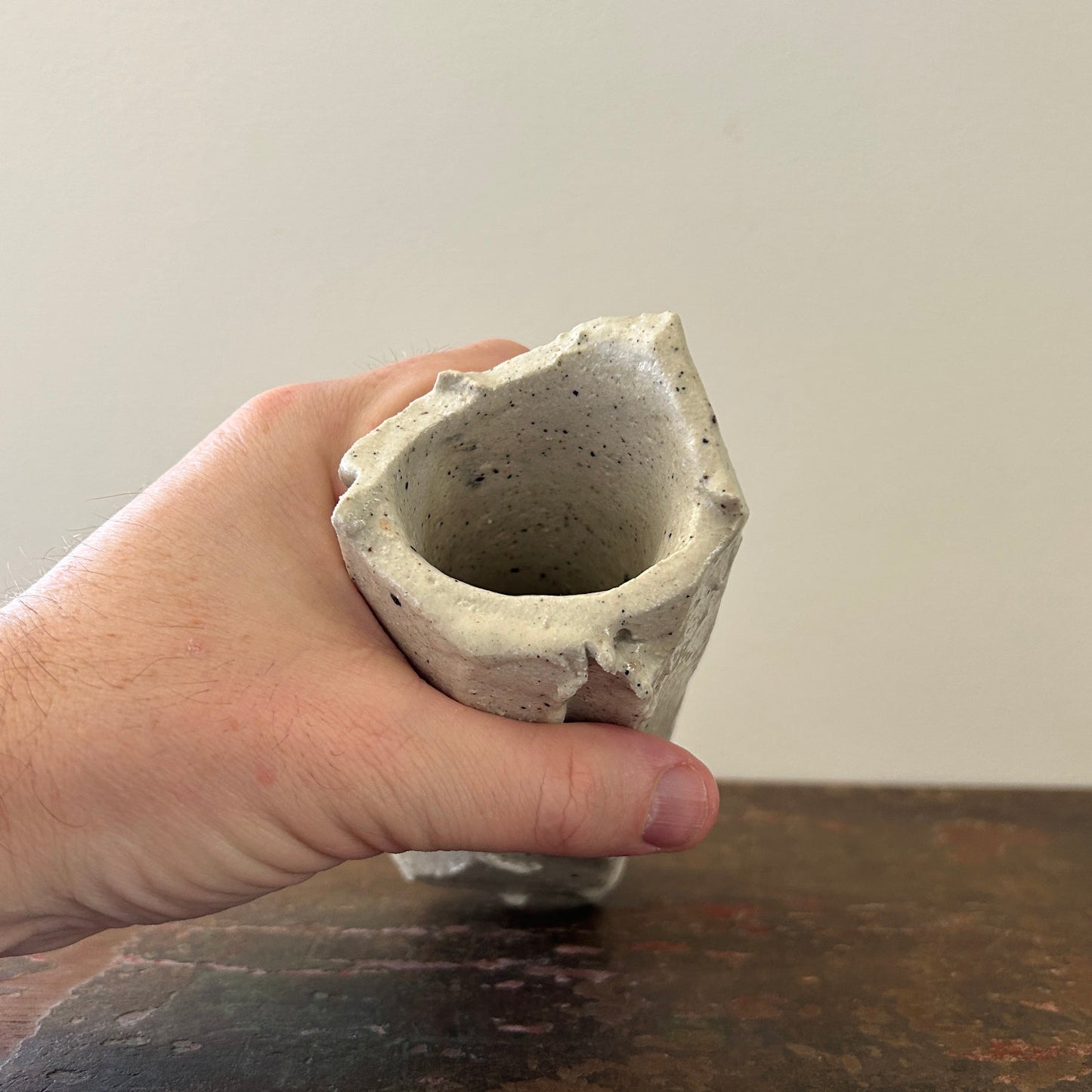 Don Ricardo Carved Ceramic Vase White Ash Glazed 1 of 2