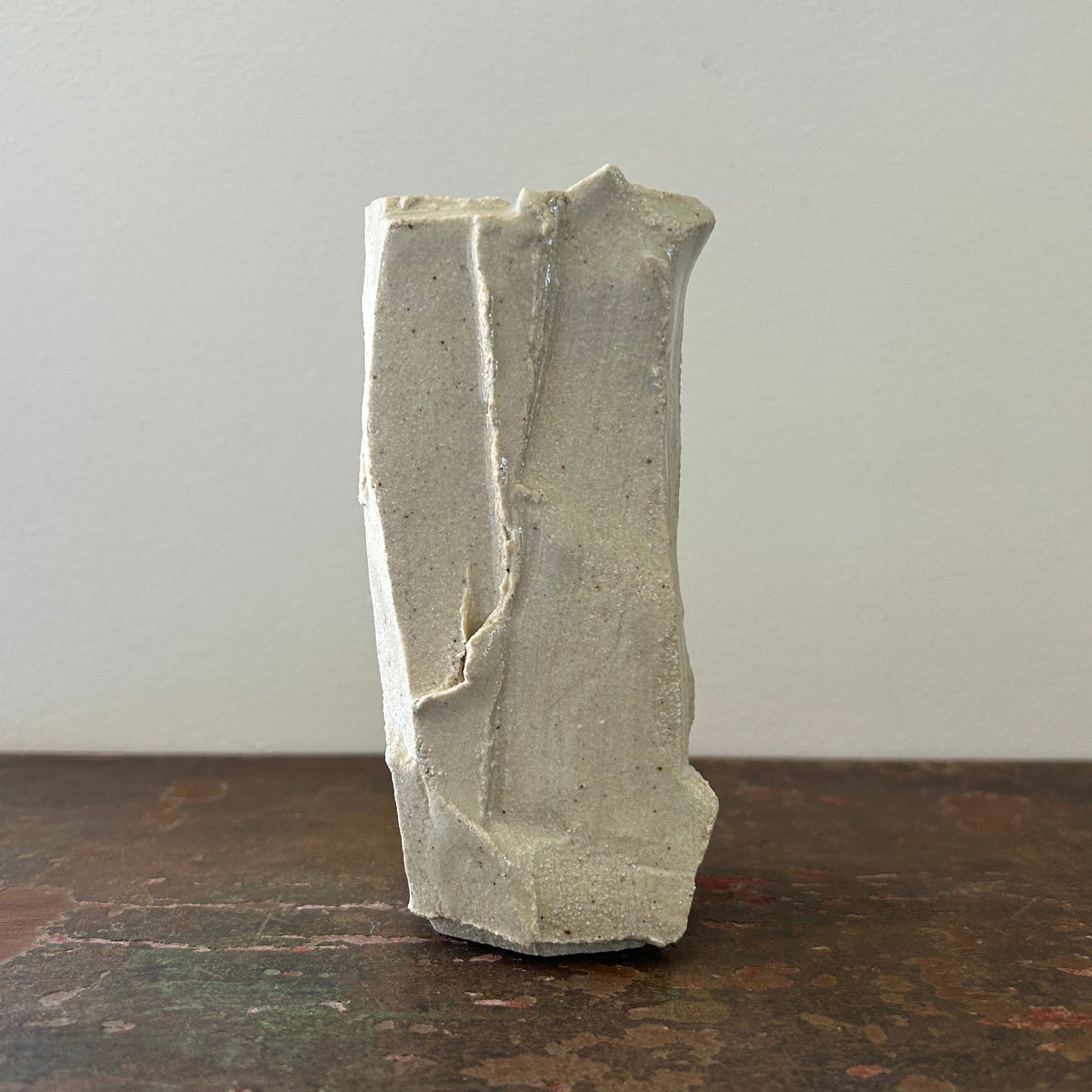 Don Ricardo Carved Ceramic Vase White Ash Glazed 2 of 2