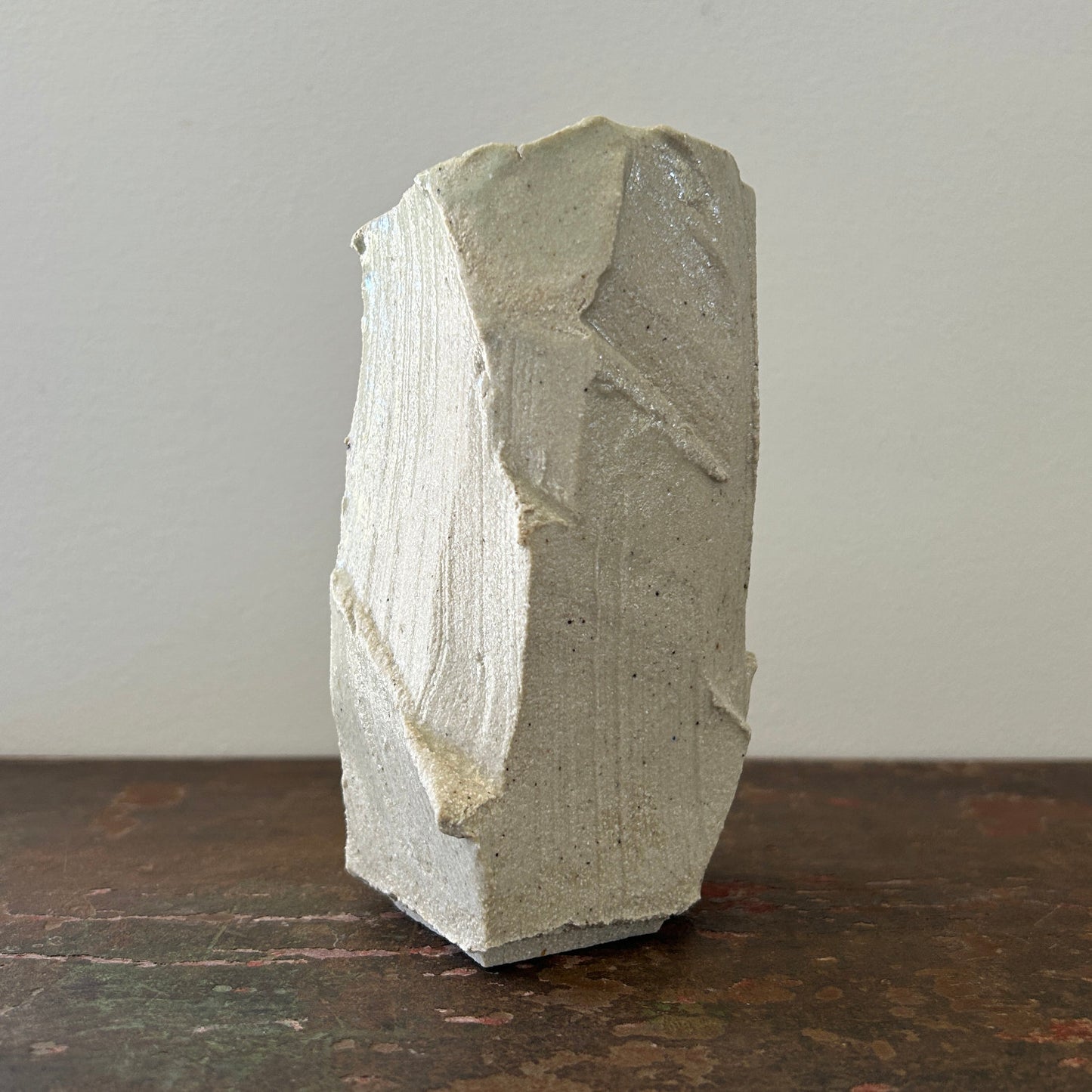 Don Ricardo Carved Ceramic Vase White Ash Glazed 2 of 2