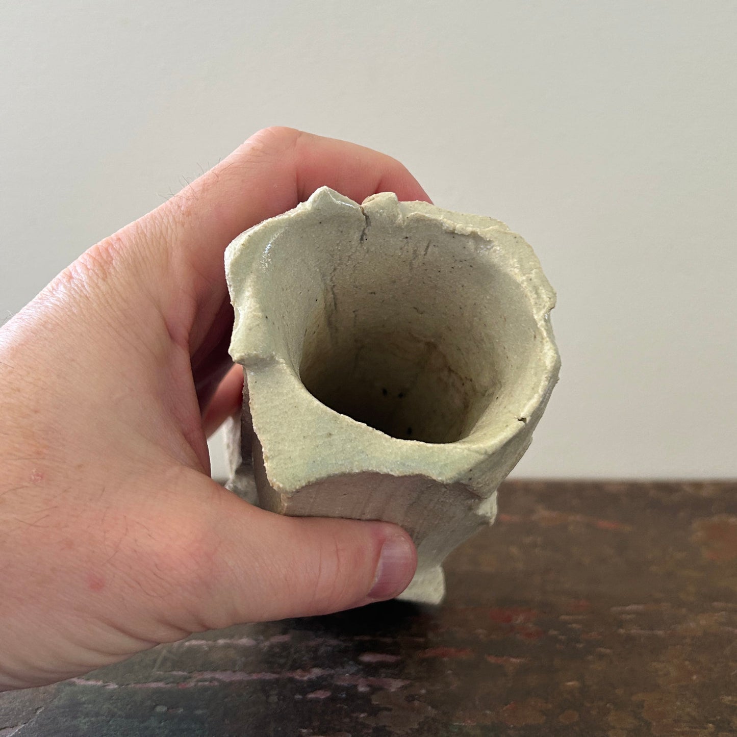 Don Ricardo Carved Ceramic Vase White Ash Glazed 2 of 2