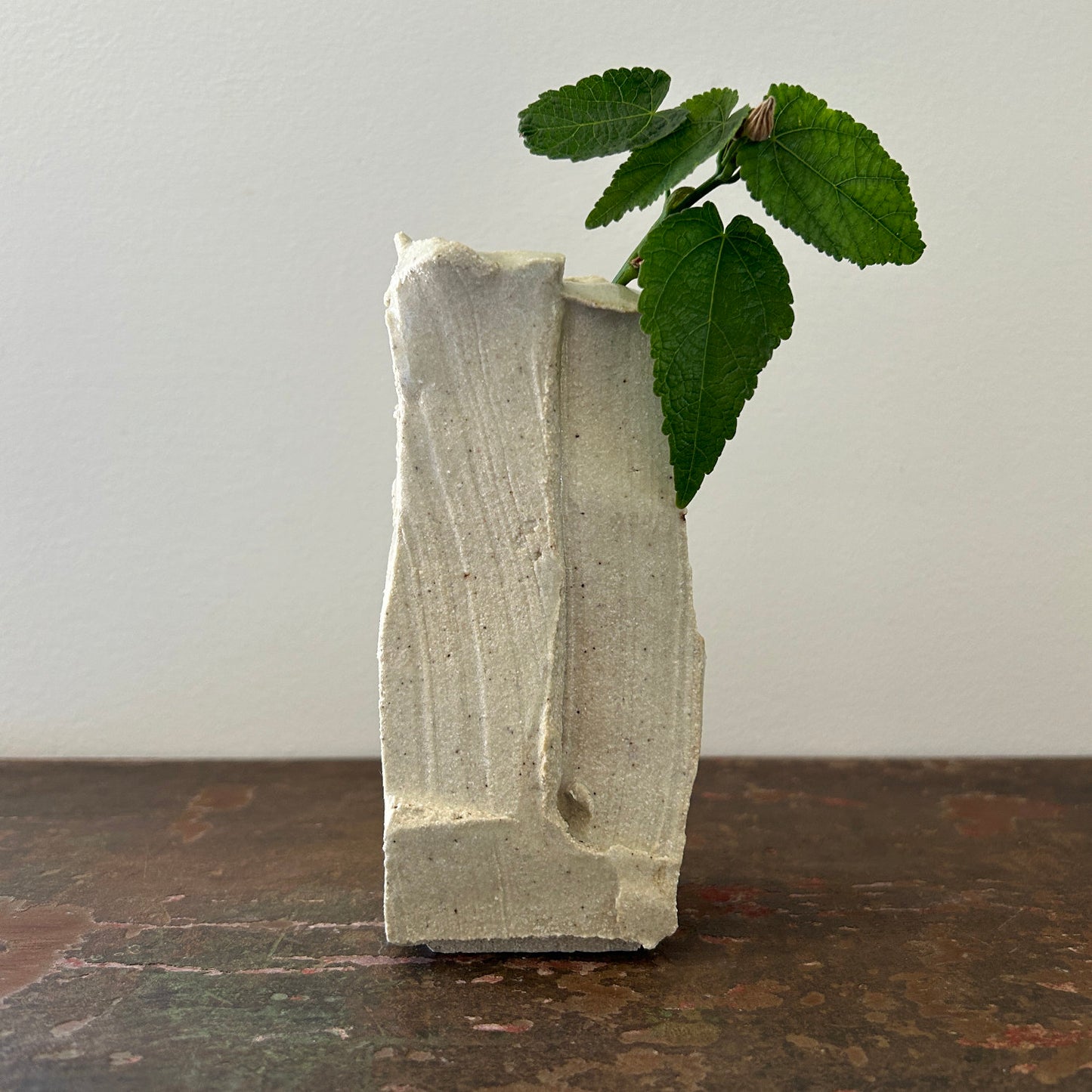 Don Ricardo Carved Ceramic Vase White Ash Glazed 2 of 2