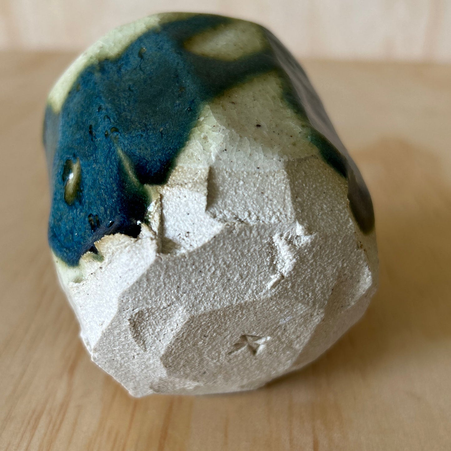 Don Ricardo Ceramic Oribe Green and White Yunomi Tea cup