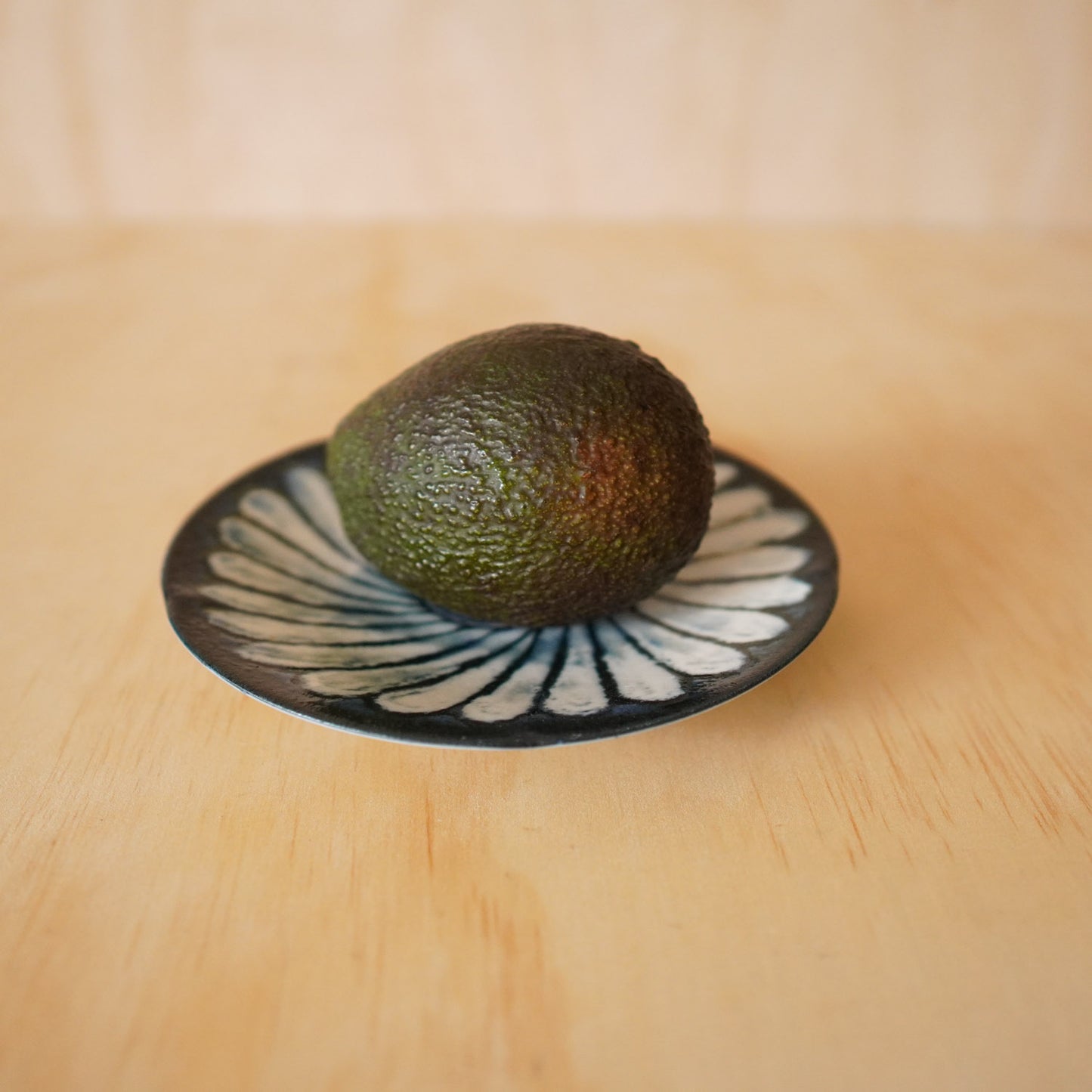 Japanese Ceramic small plate - Rich Indigo Flower Pattern