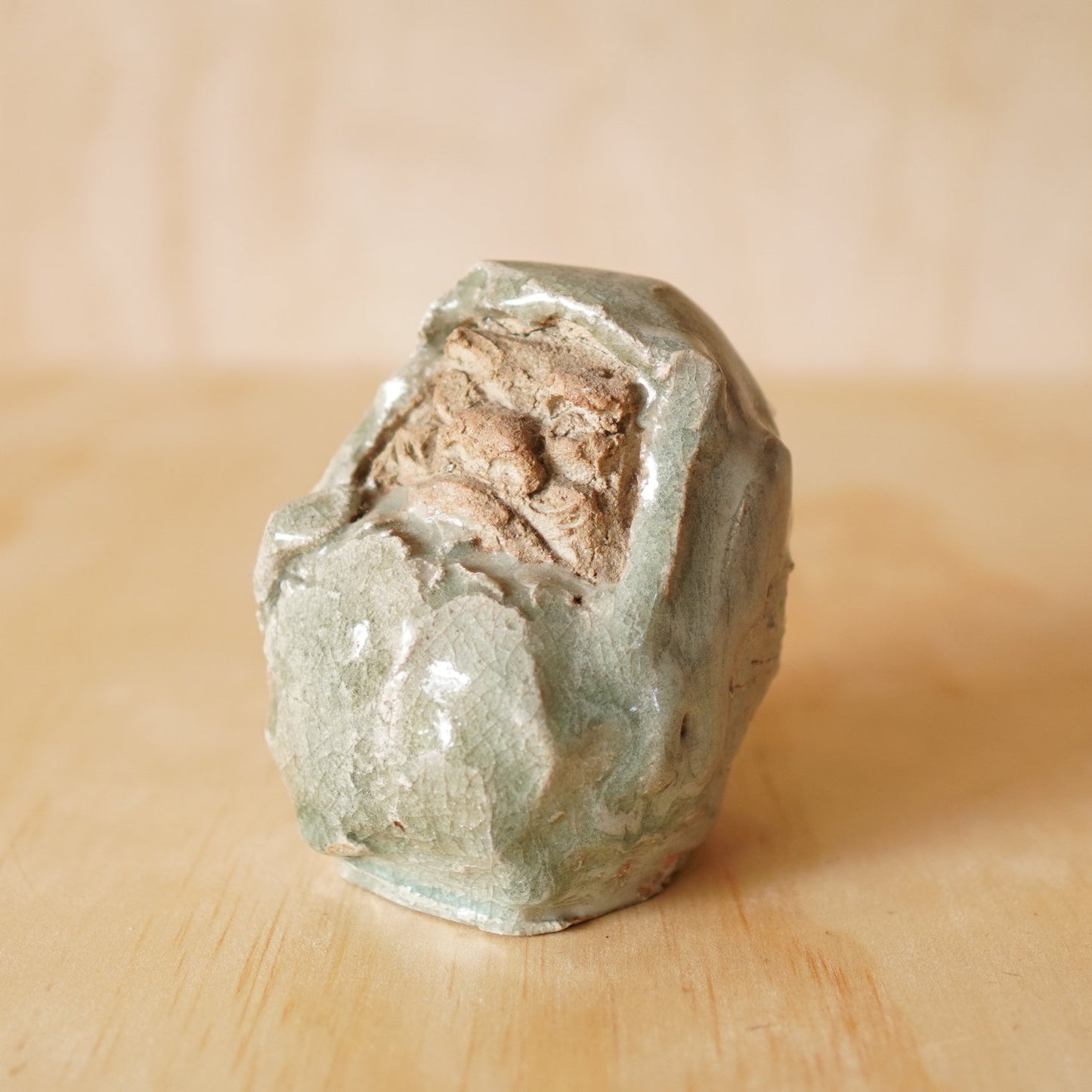 Vintage Japanese Glazed Ceramic Daruma Sculpture