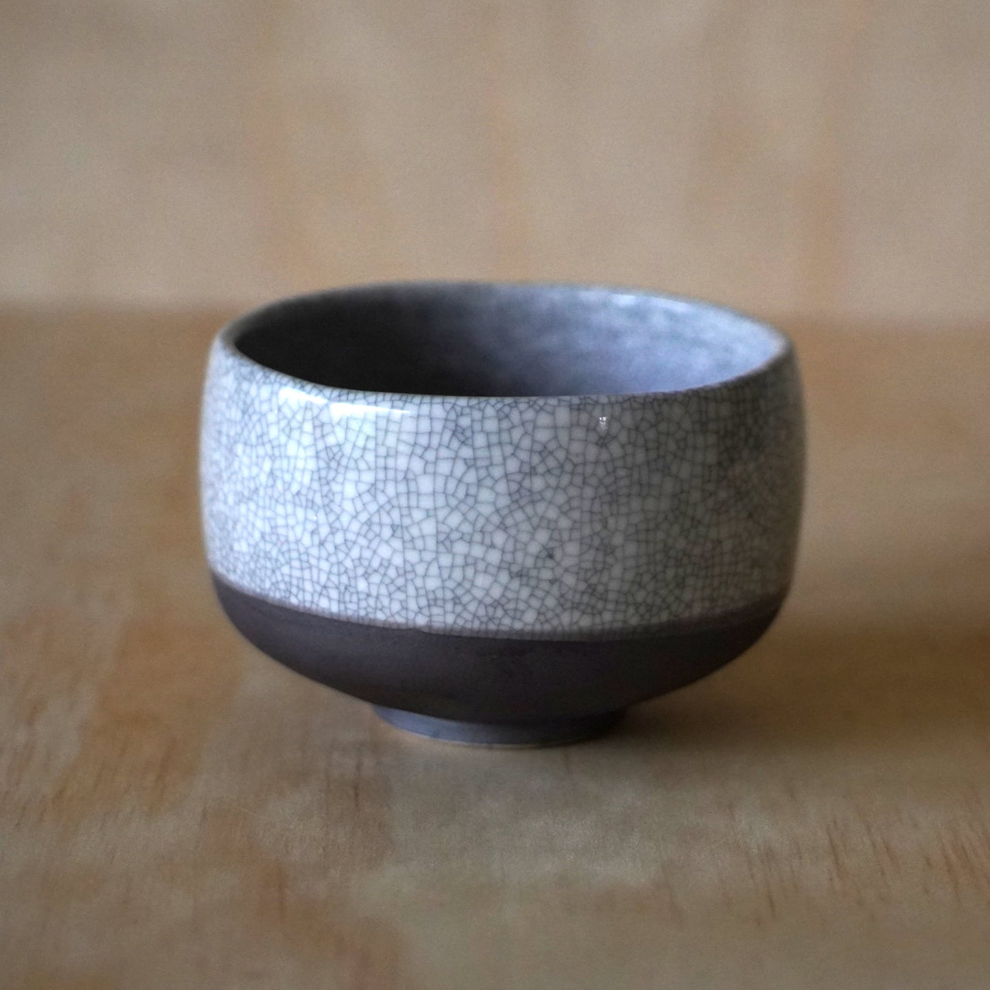 Japanese Ceramic Grey crackle glazed Matcha Tea Bowl