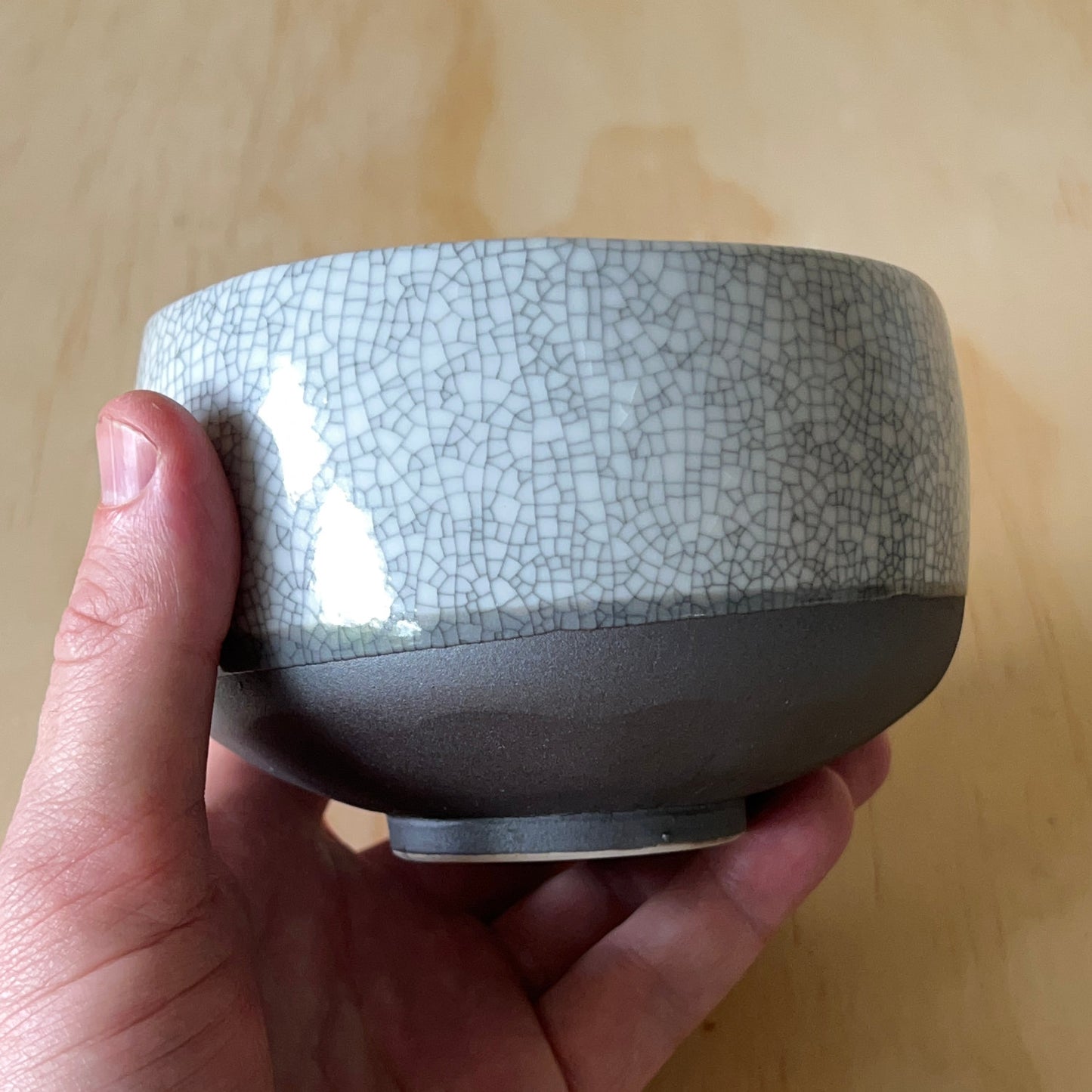 Japanese Ceramic Grey crackle glazed Matcha Tea Bowl