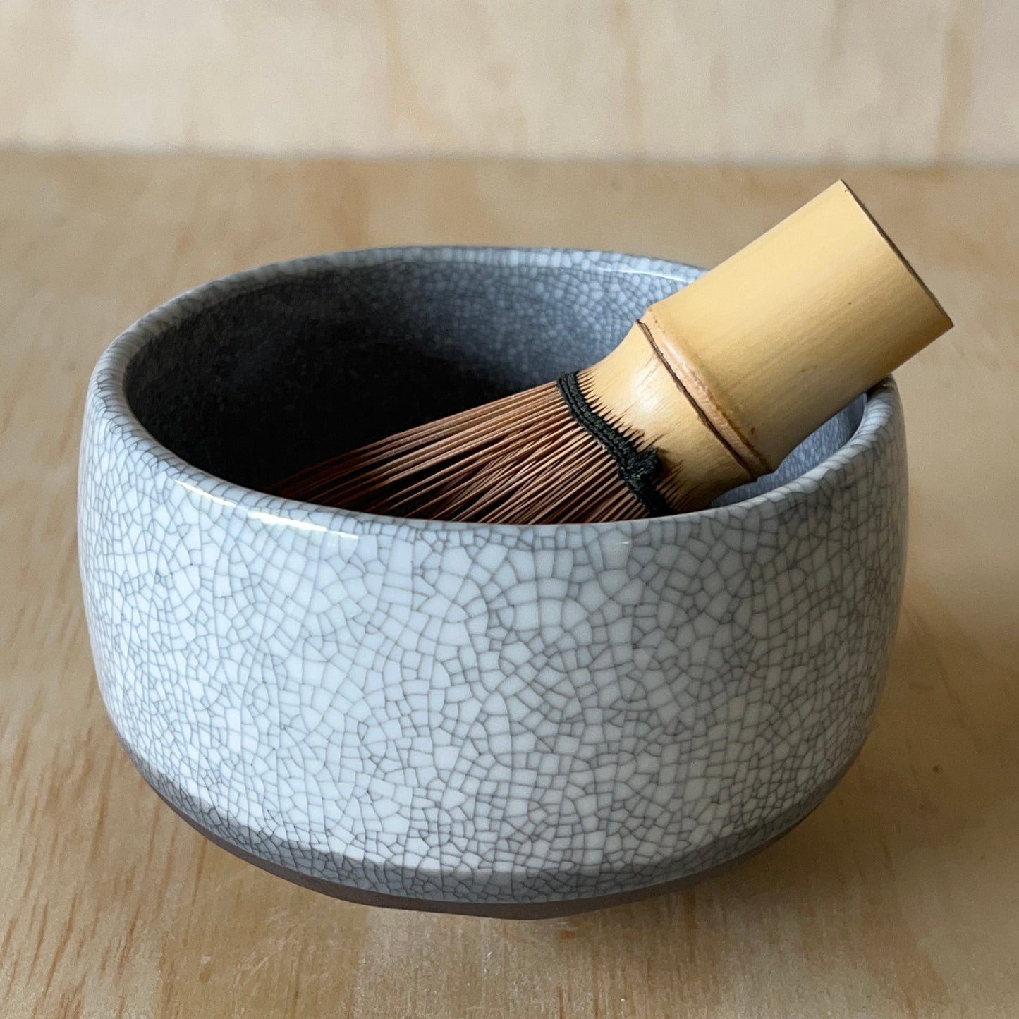Japanese Ceramic Grey crackle glazed Matcha Tea Bowl