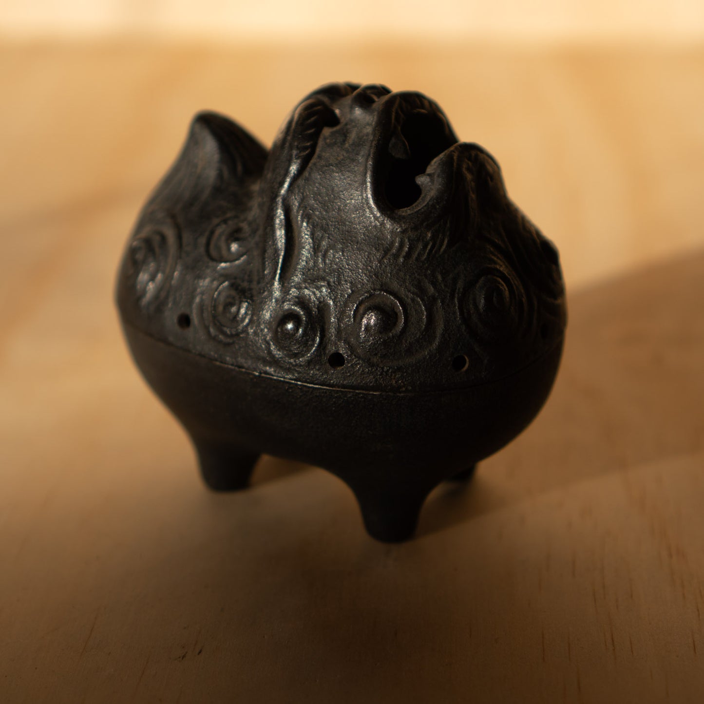 Japanese Vintage Iron Temple Dog Koro - Incense Burner