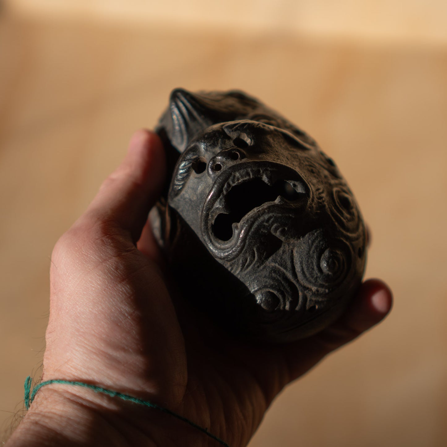 Japanese Vintage Iron Temple Dog Koro - Incense Burner