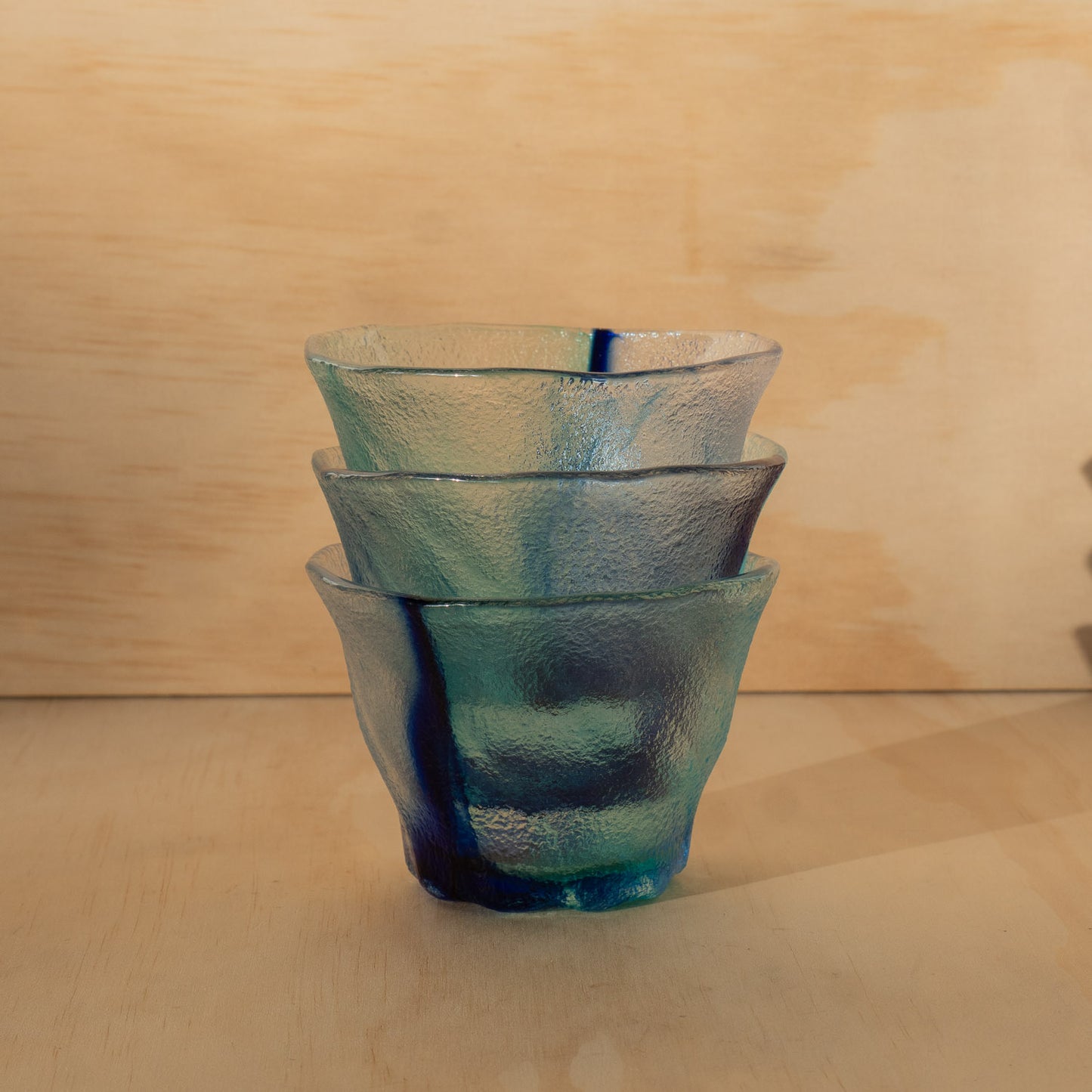 Japanese Blue Swirl Textured Drinking Glass