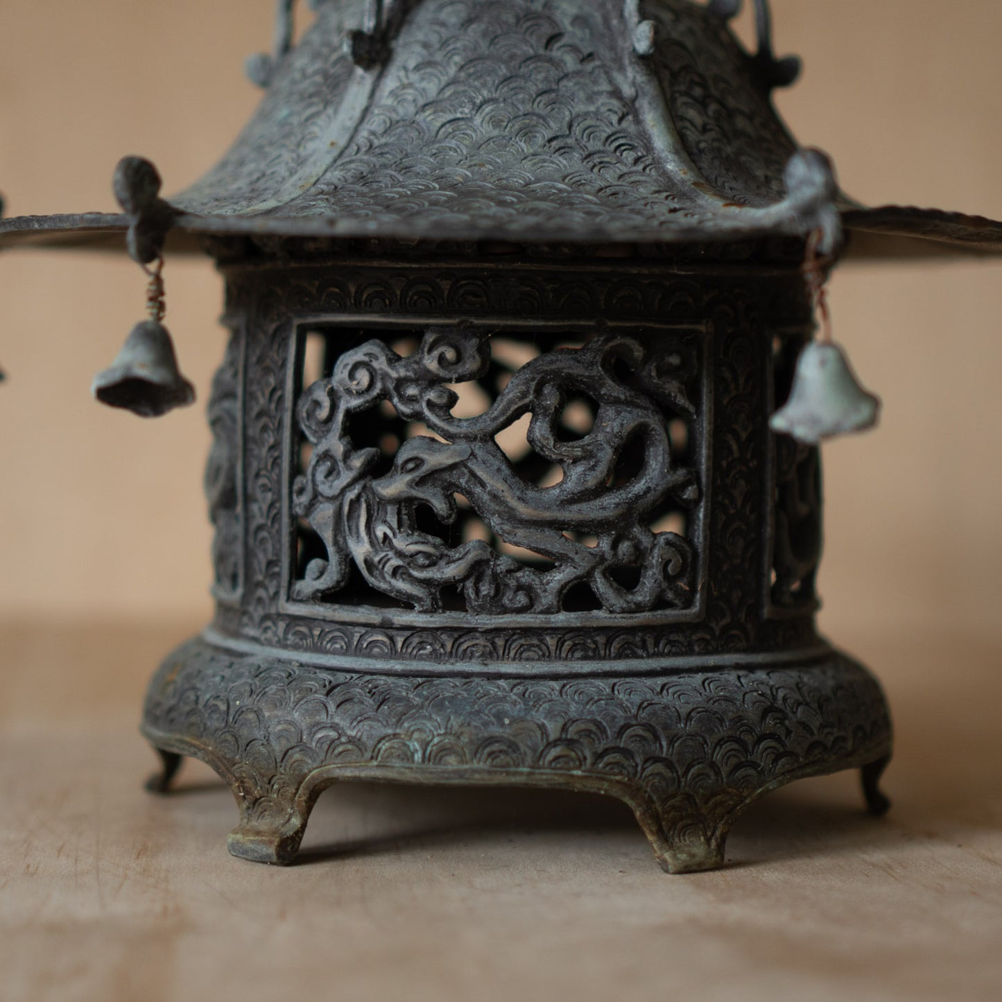 Vintage Japanese Bronze Temple Lantern