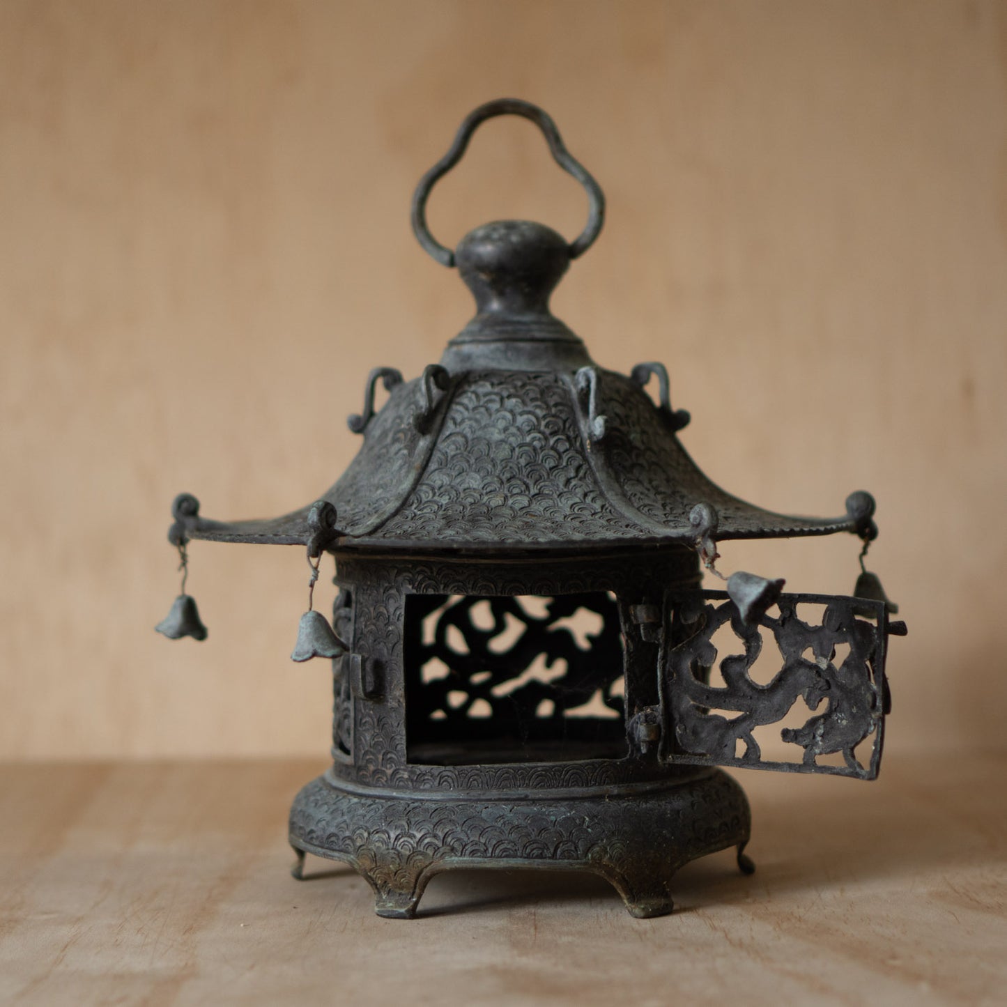 Vintage Japanese Bronze Temple Lantern
