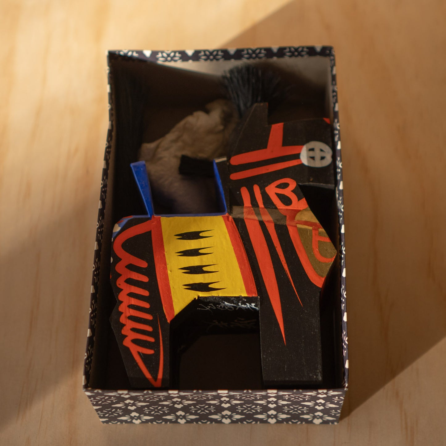 Vintage Japanese Folk Toy Horse - Miharu Goma in box