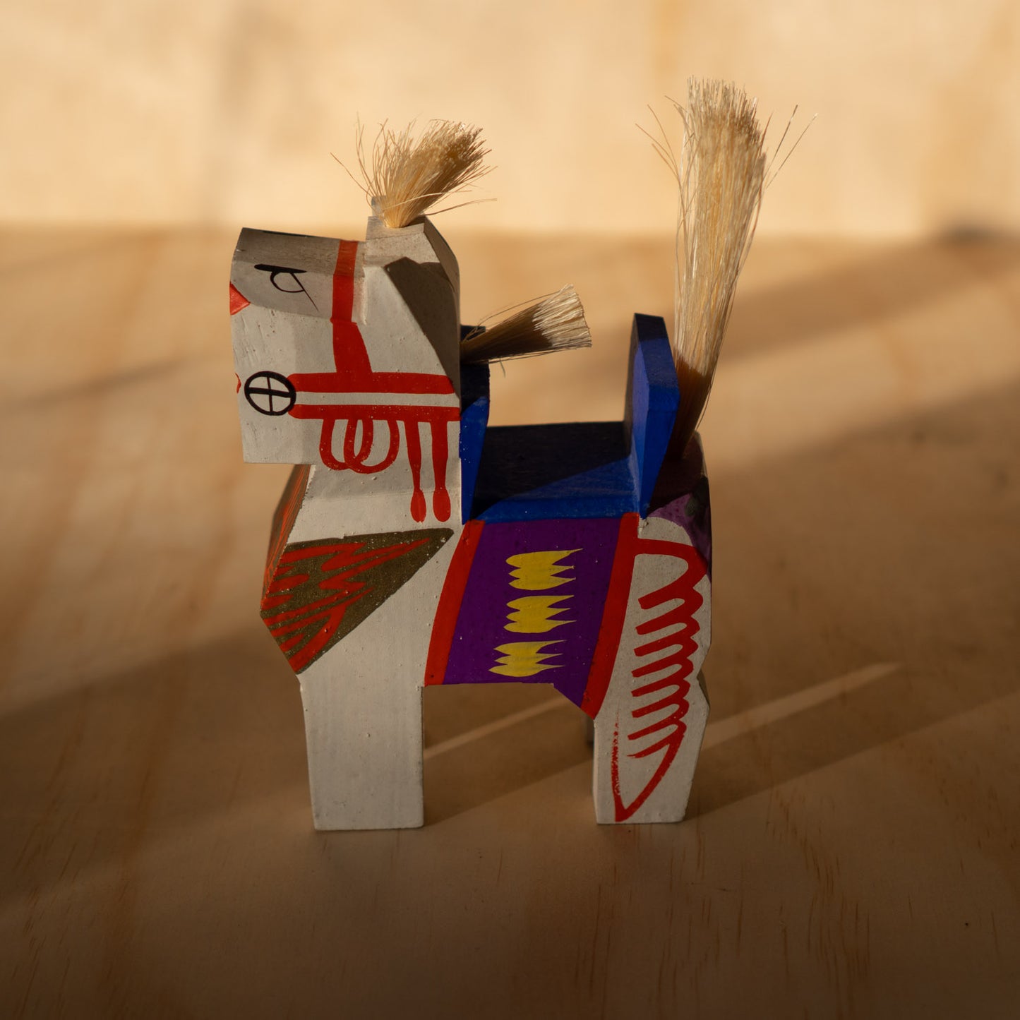 Vintage Japanese Folk Toy Horse - White Miharu Goma in box