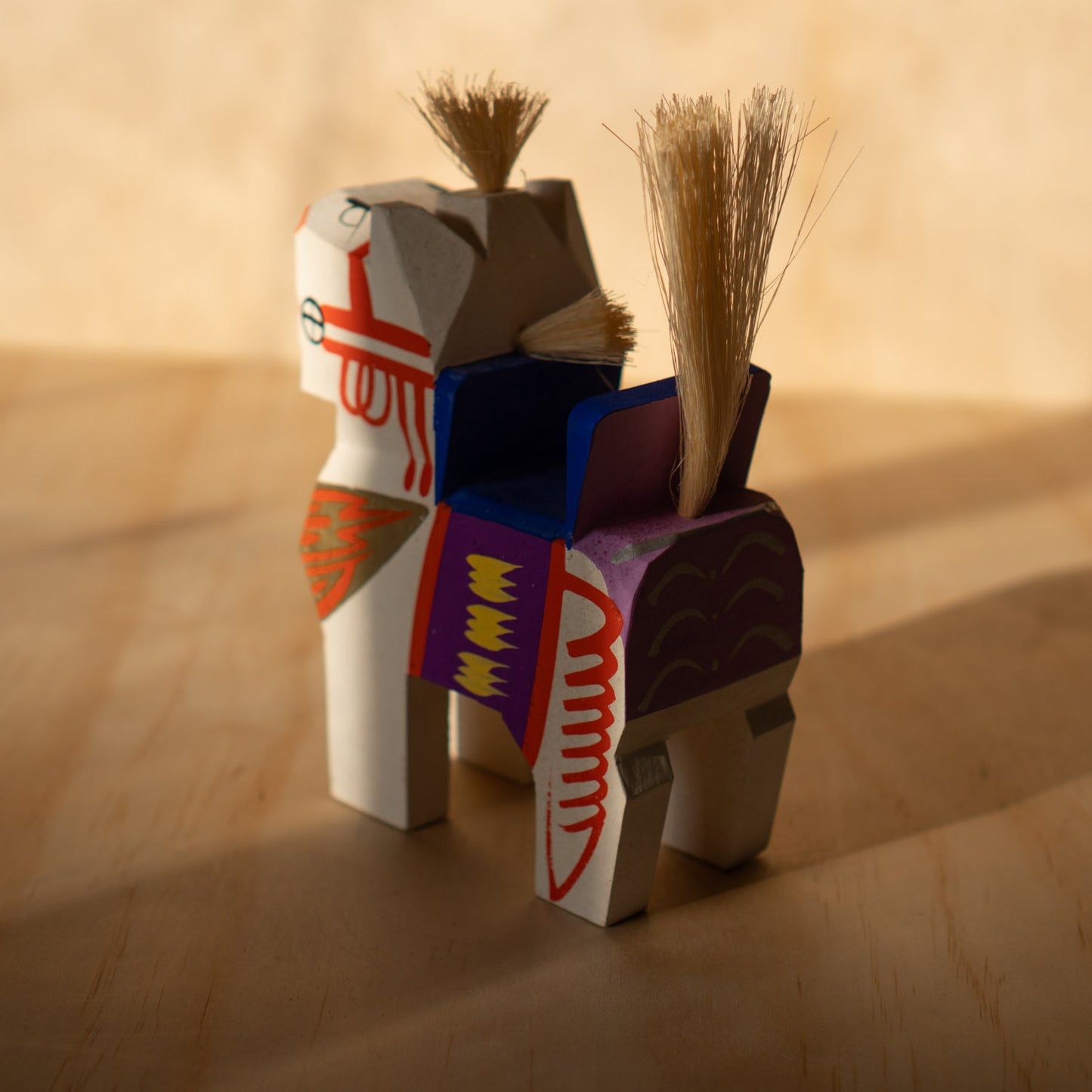 Vintage Japanese Folk Toy Horse - White Miharu Goma in box