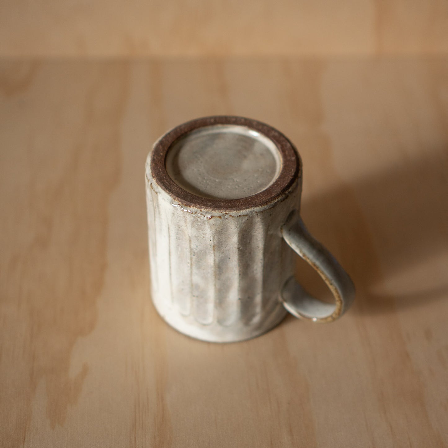 Japanese Ceramic Mino ware Kobiki Shinogi white glazed mug