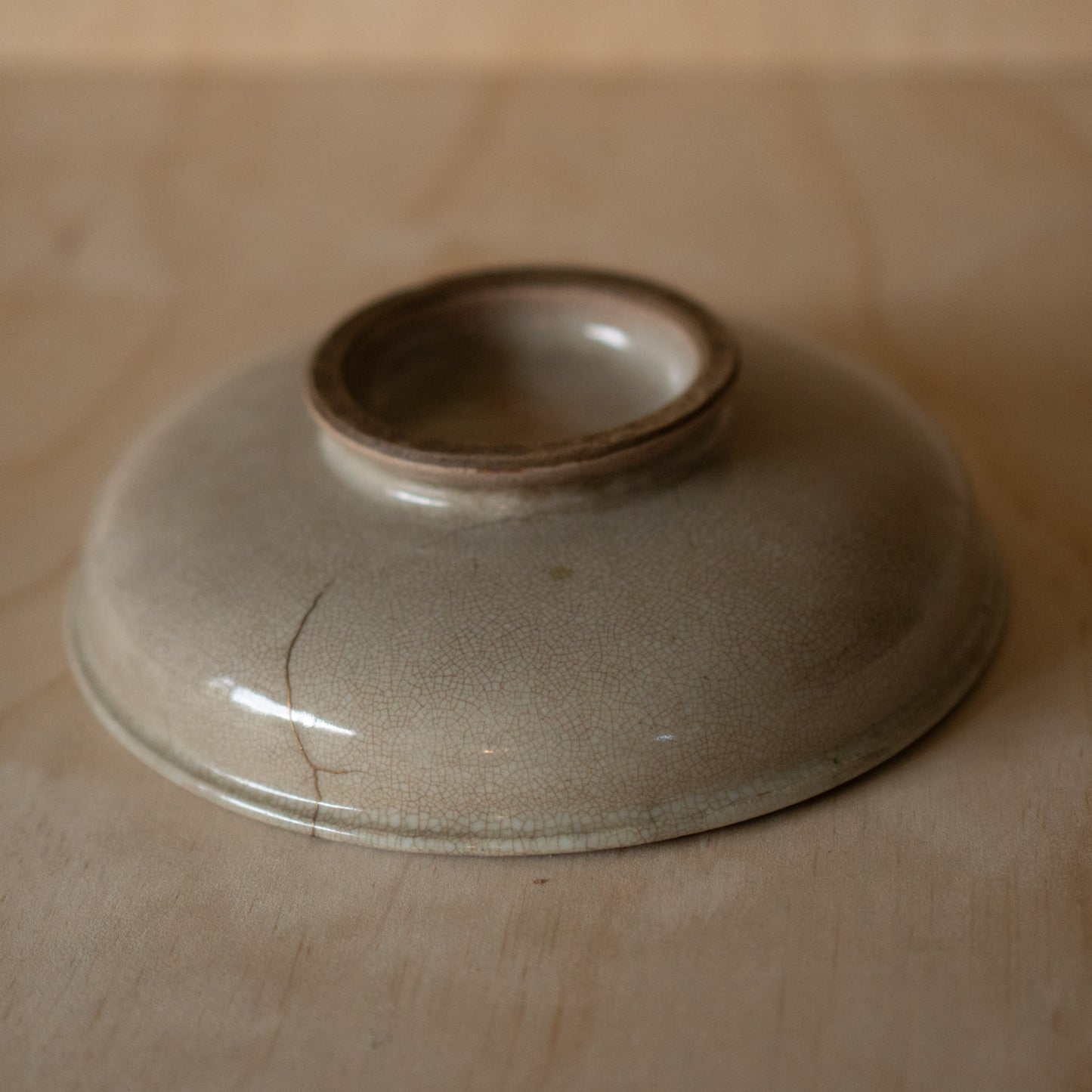 Vintage Japanese Karatsu ceramic serving platter with kintsugi gold repair