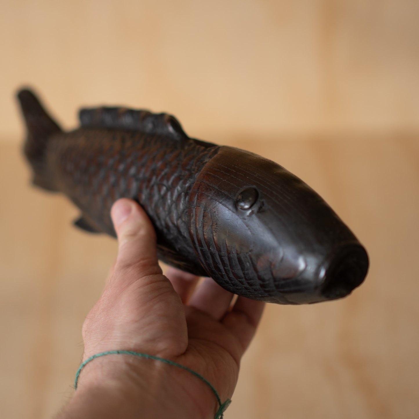 Antique Japanese Carved timber Fish Sculpture - Pot Hook