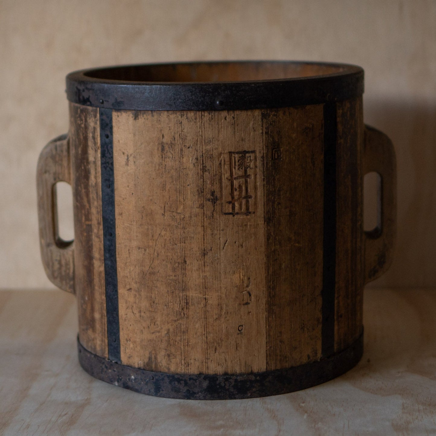 Antique Japanese Rice Measure “Tomasu” Bucket Planter