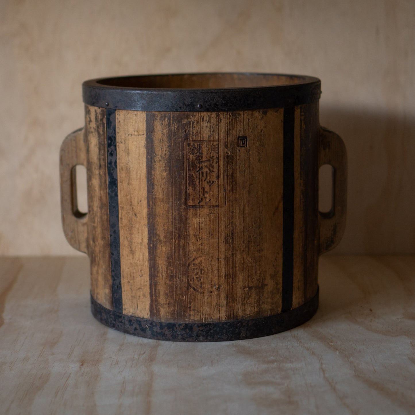 Antique Japanese Rice Measure “Tomasu” Bucket Planter