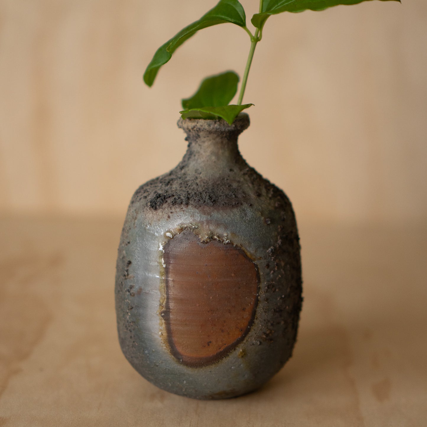 Vintage Japanese Bizen Ceramic Tokkuri Sake Bottle Vase