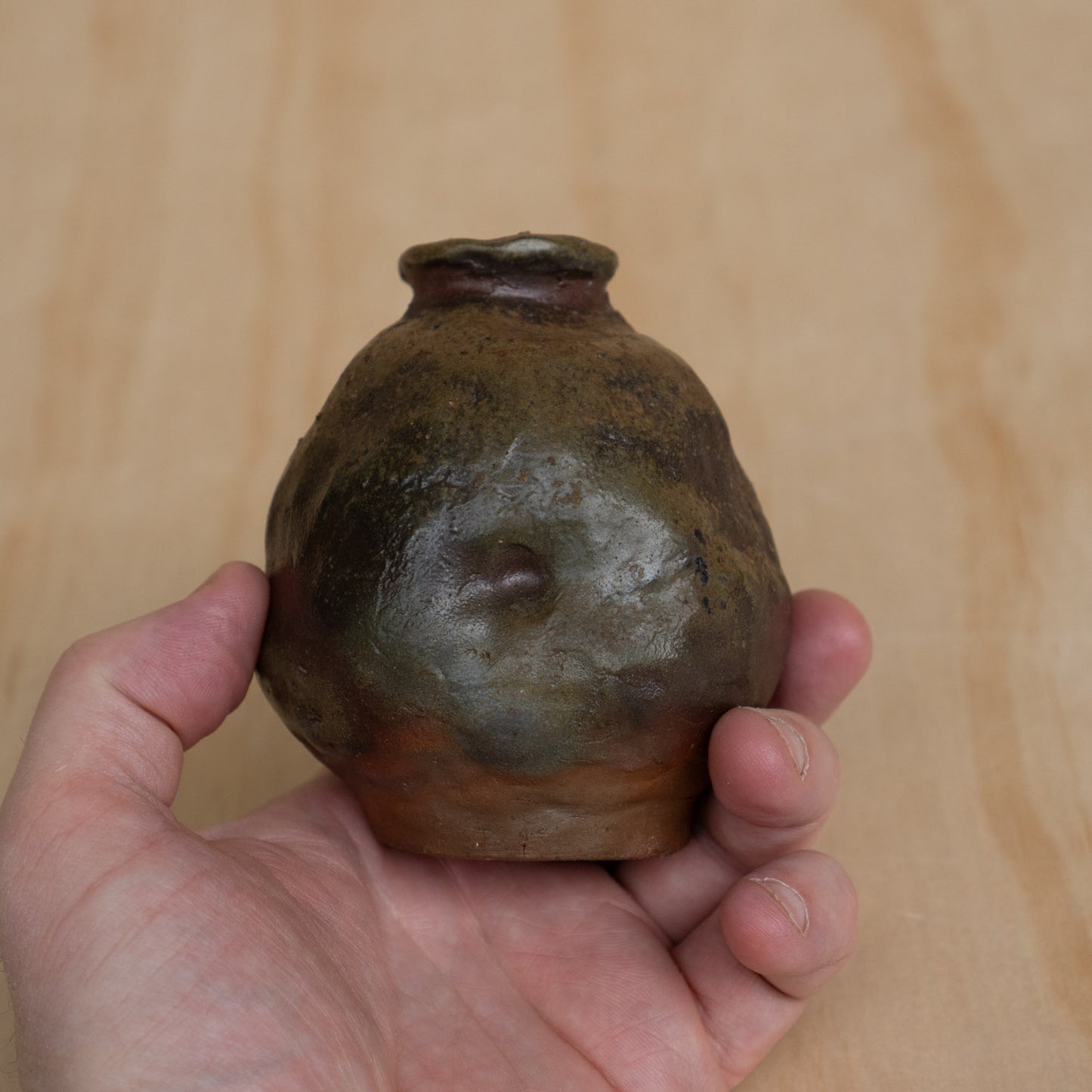 Vintage Japanese Shigaraki Ceramic Wabi-sabi Vase