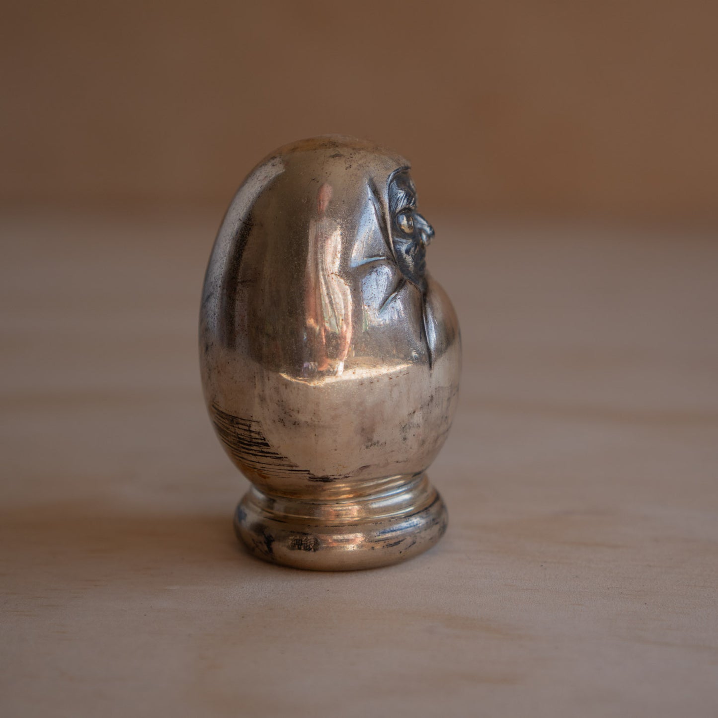 Vintage Japanese Small Pure Silver Daruma figure