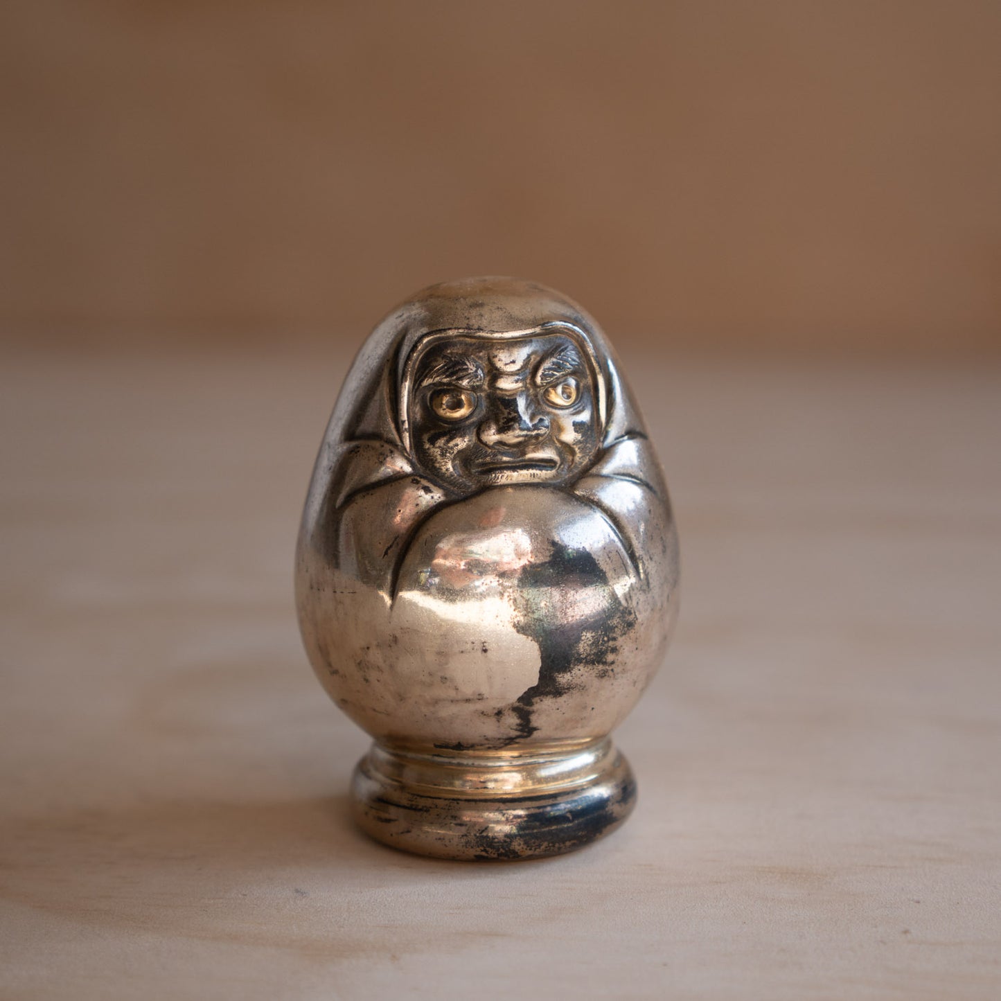 Vintage Japanese Small Pure Silver Daruma figure