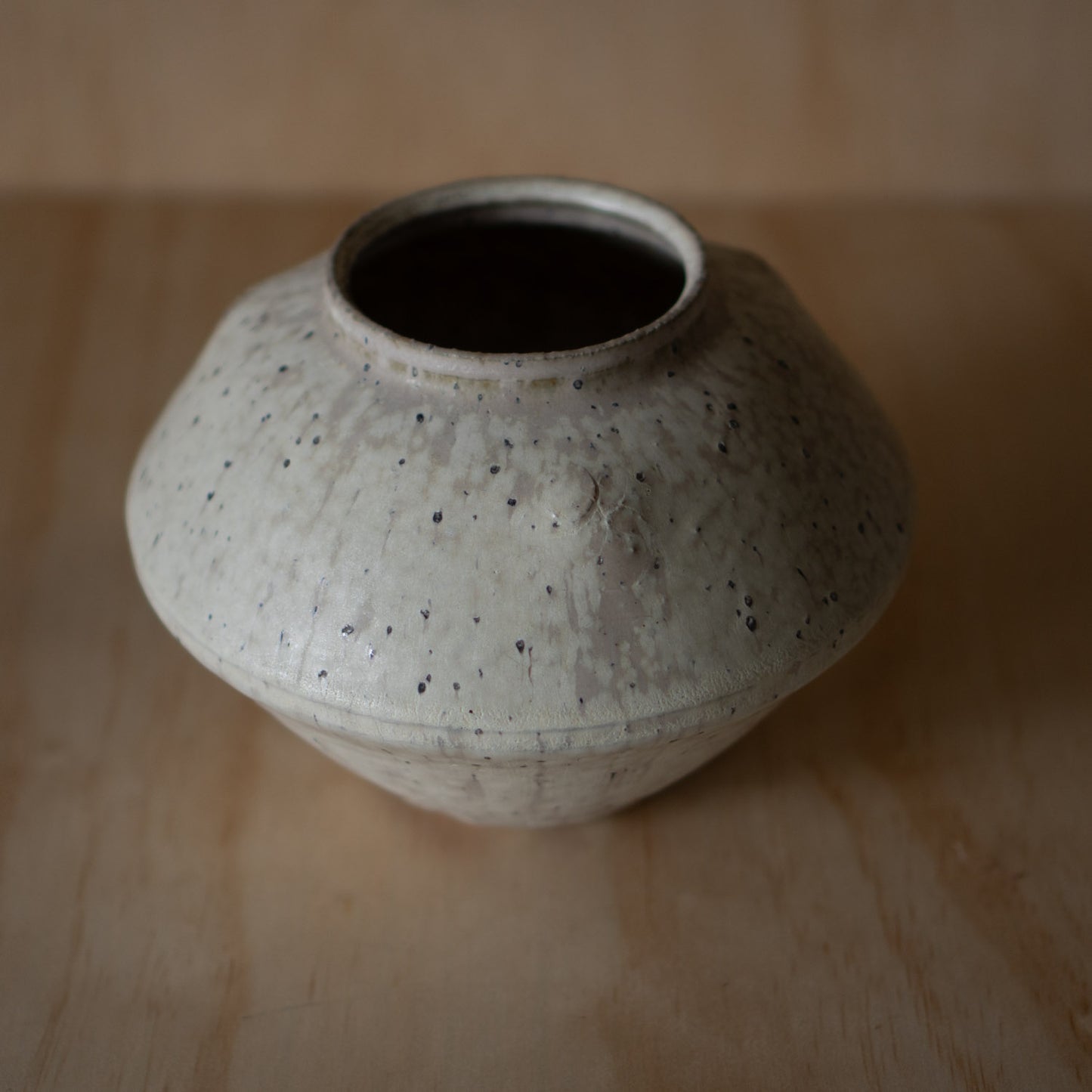 Modern Japanese White Glazed Seto Studio pottery vase