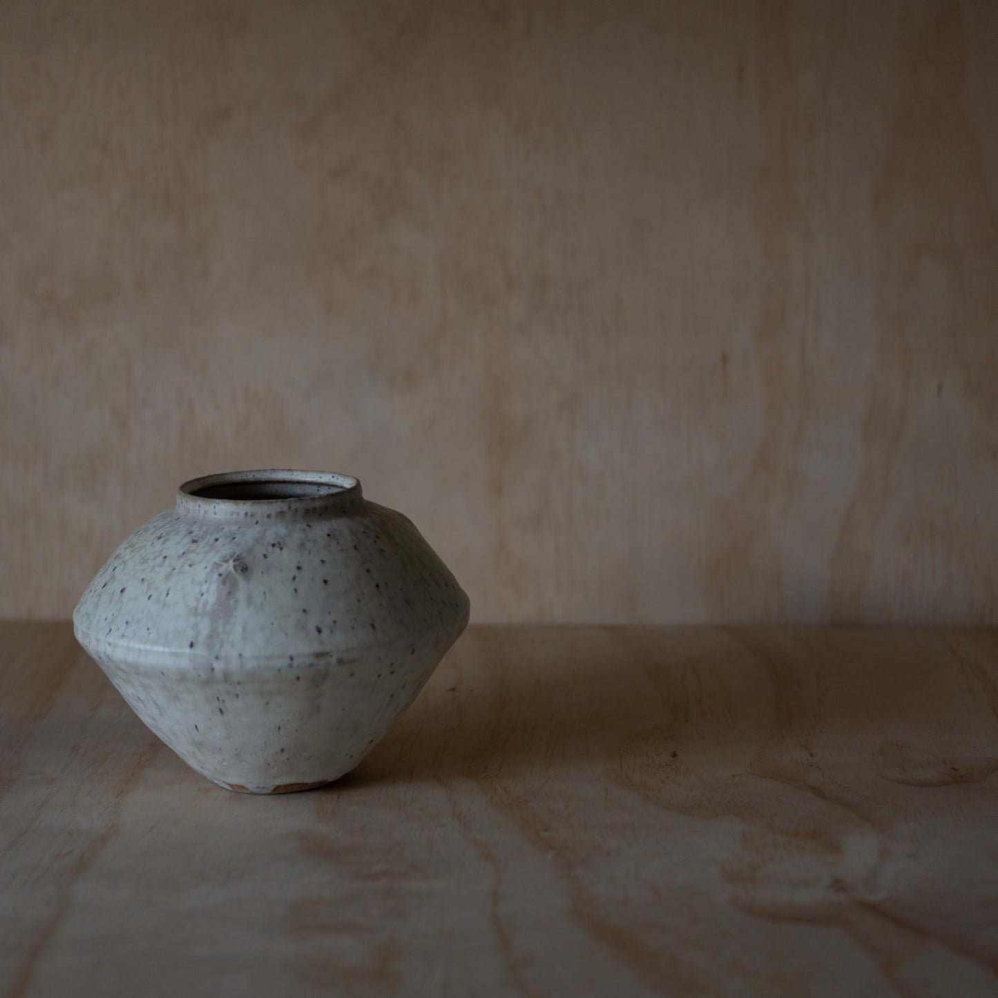 Modern Japanese White Glazed Seto Studio pottery vase