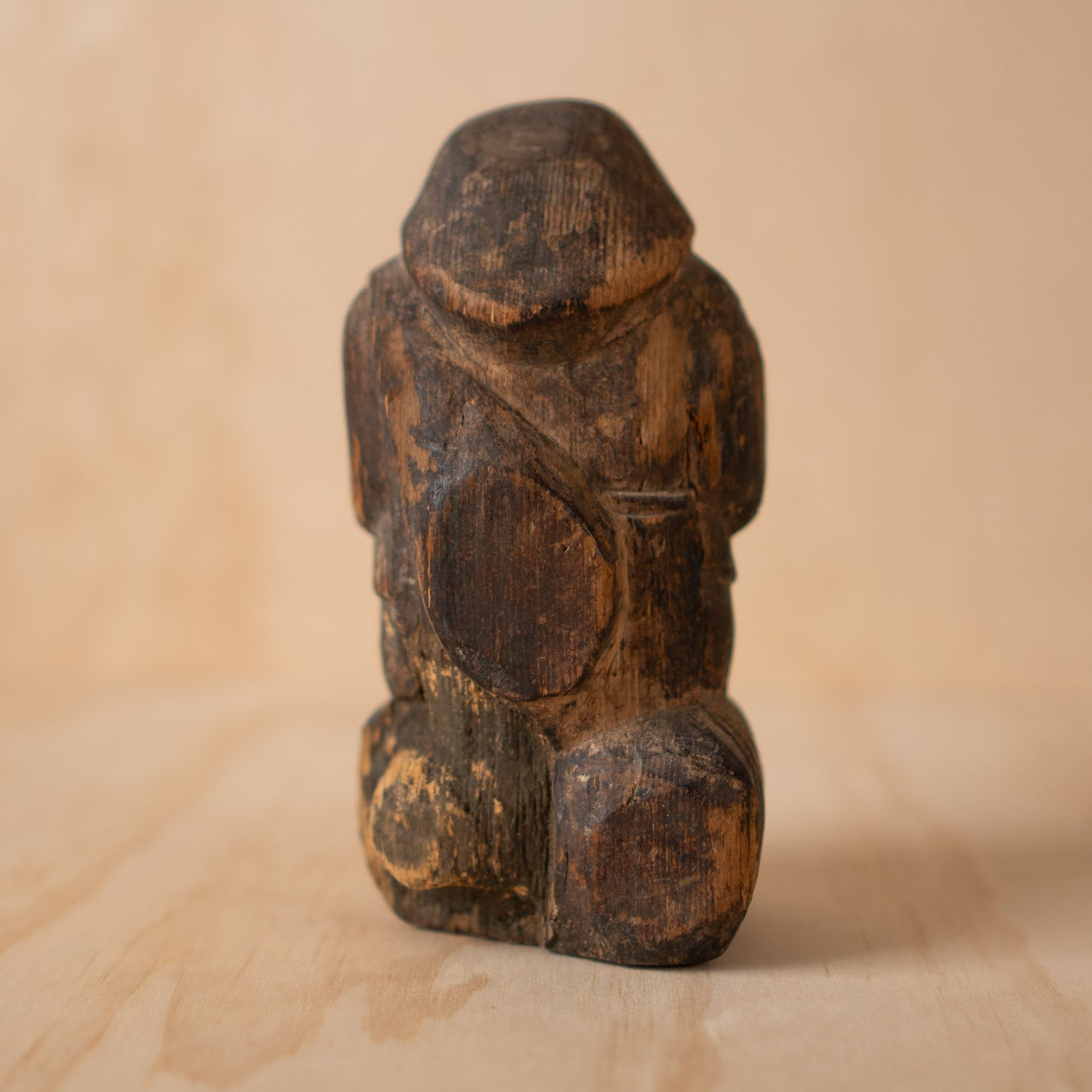 Antique Japanese heavily worn Mingei folk art Daikoku figure